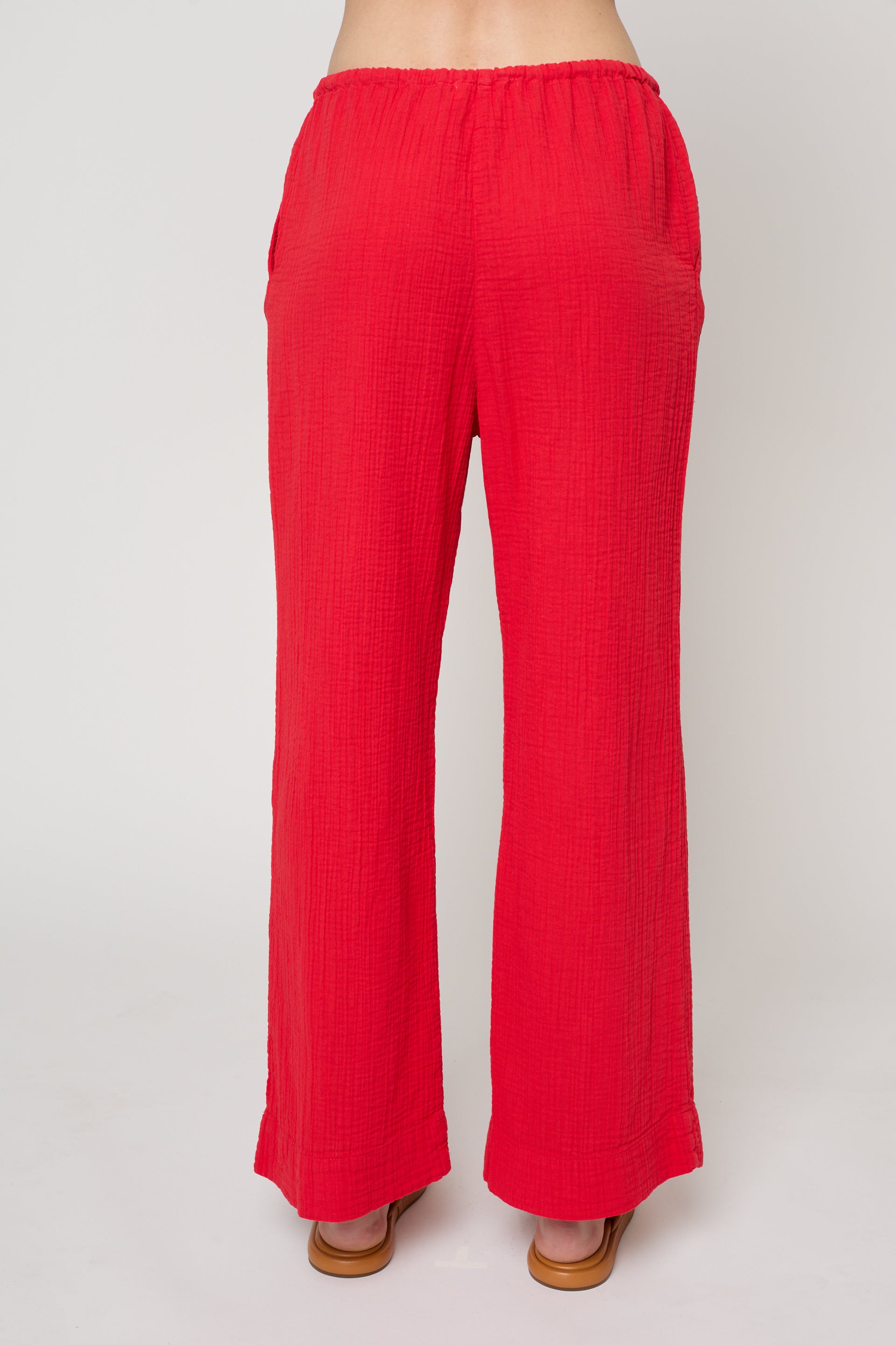 Drawstring Pant in Crinkled Gauze