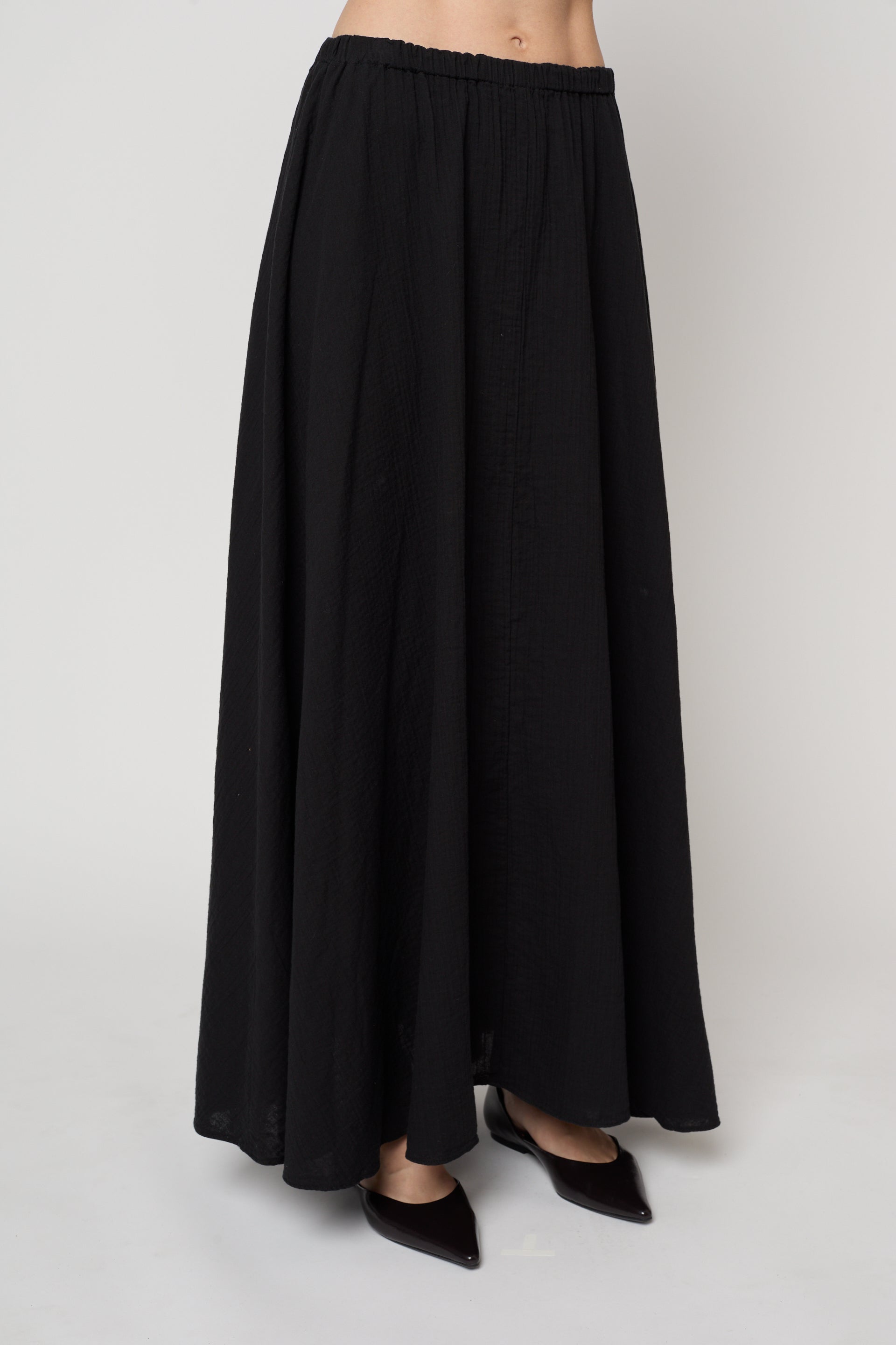 Pull On Skirt in Crinkled Cotton Gauze
