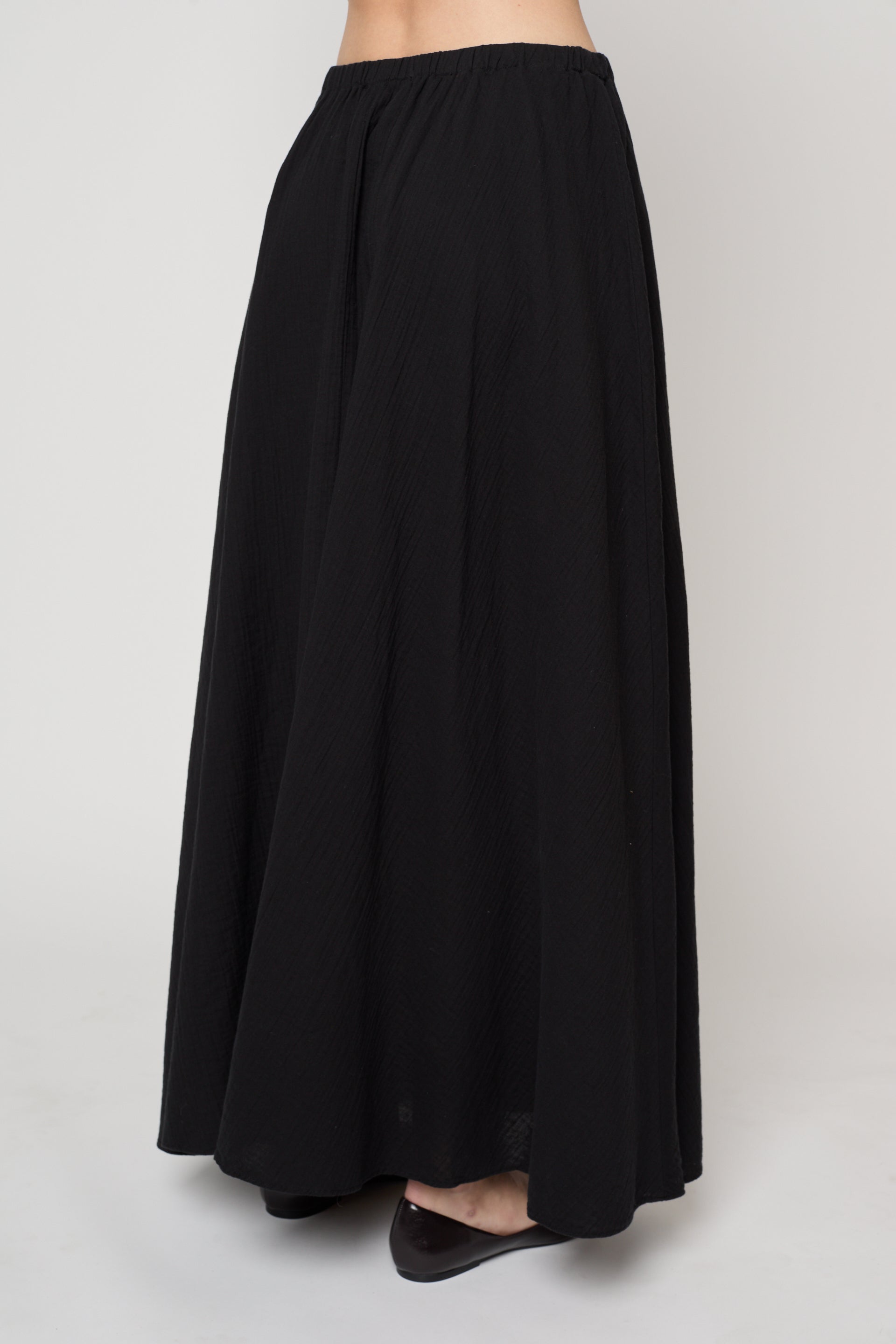 Pull On Skirt in Crinkled Cotton Gauze