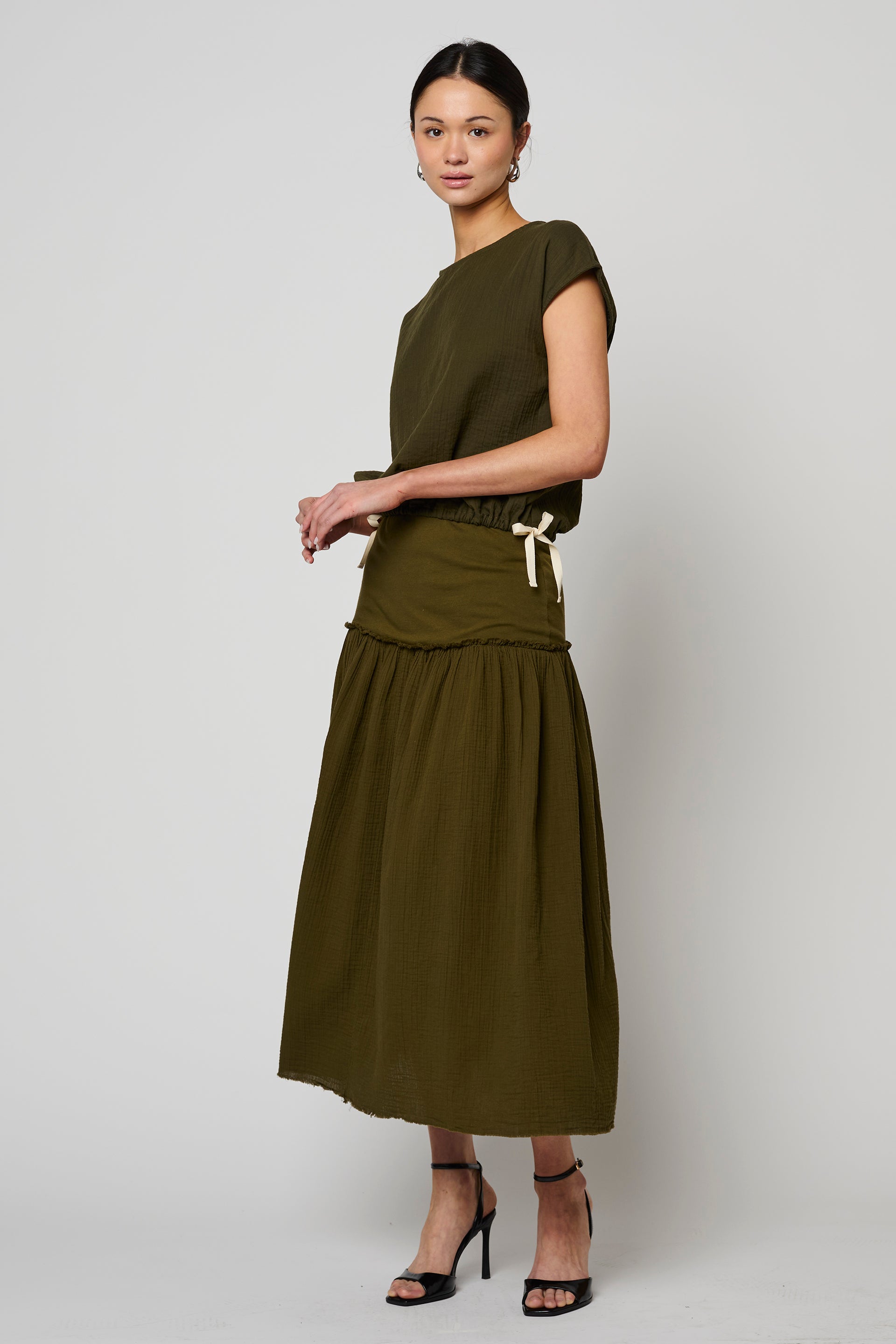 Sloane Organic Crinkled Cotton Skirt