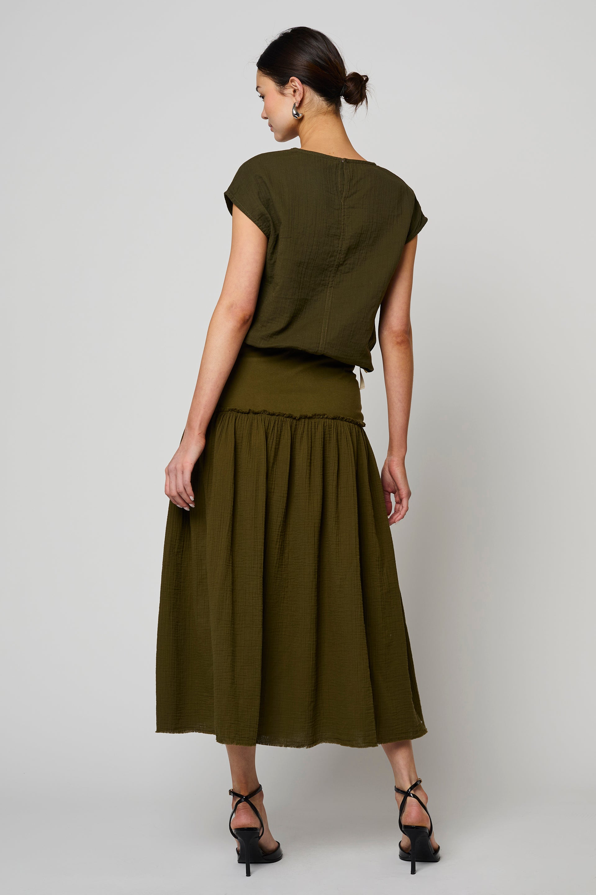 Sloane Organic Crinkled Cotton Skirt