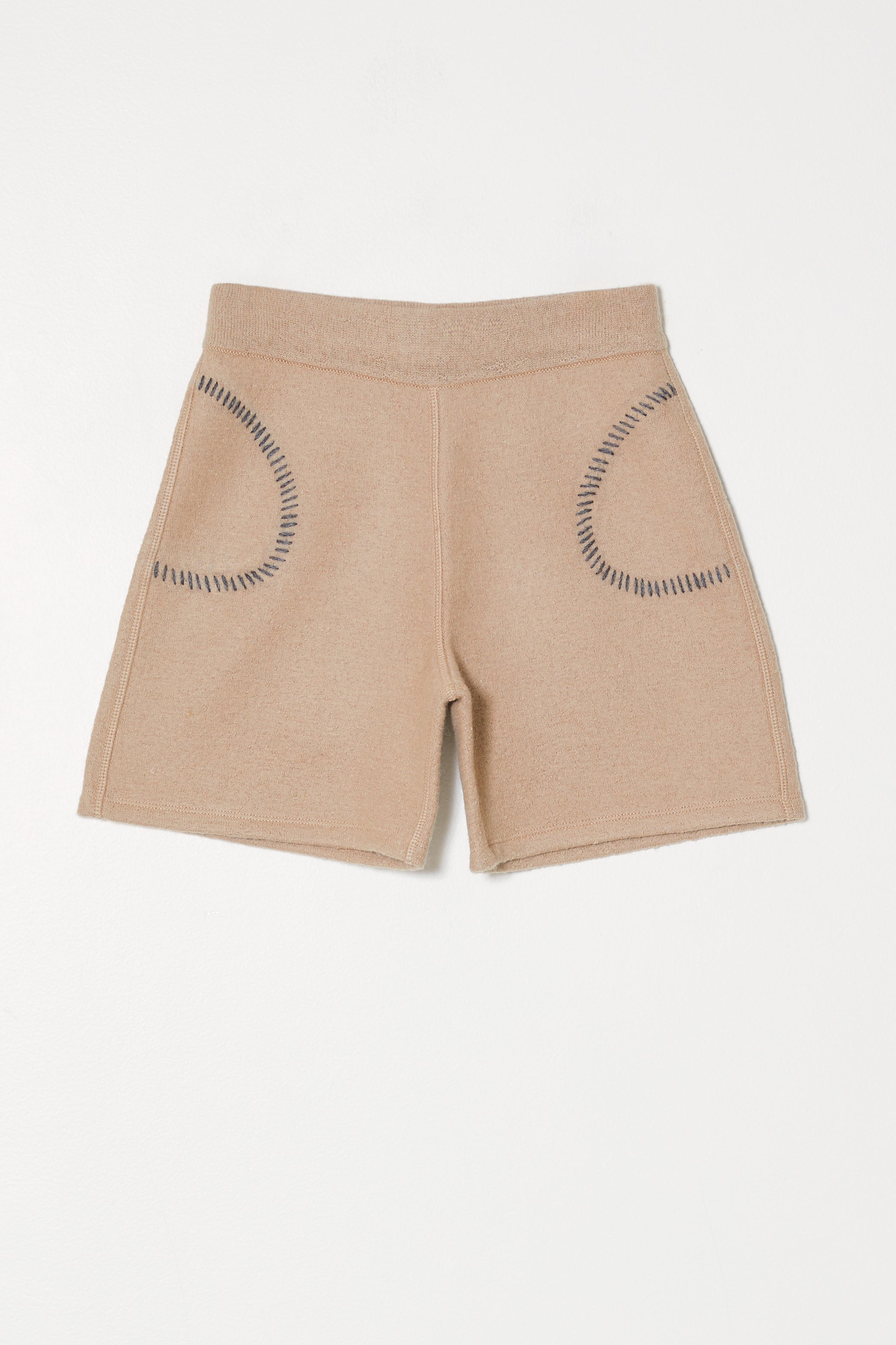 Luana Short in Baby Alpaca Felted, whipstitch detail