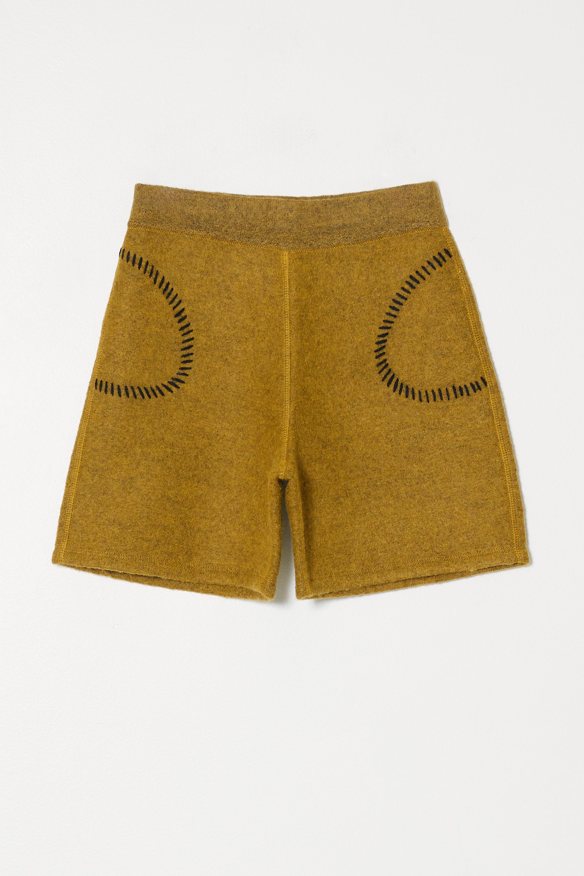 Luana Short in Baby Alpaca Felted, whipstitch detail