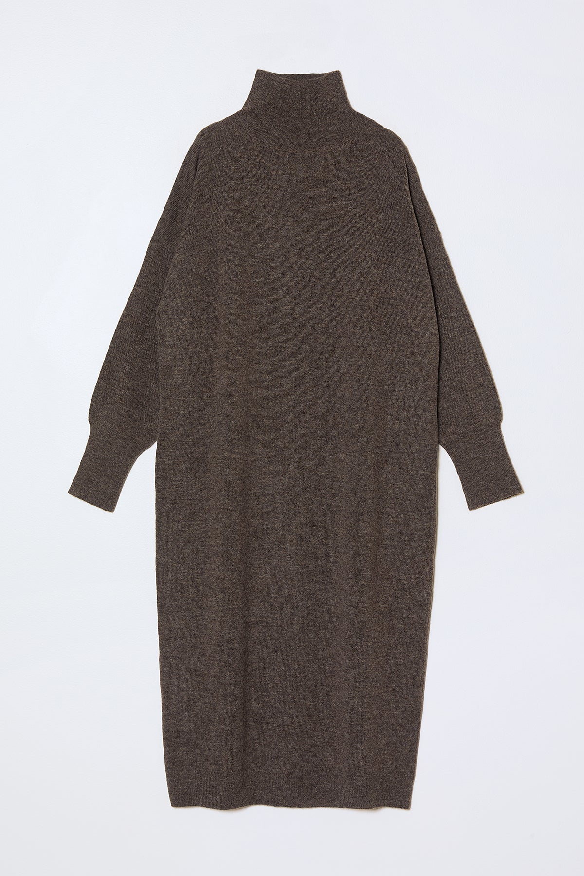 Soft Turtleneck Dress in High Gauge Alpaca