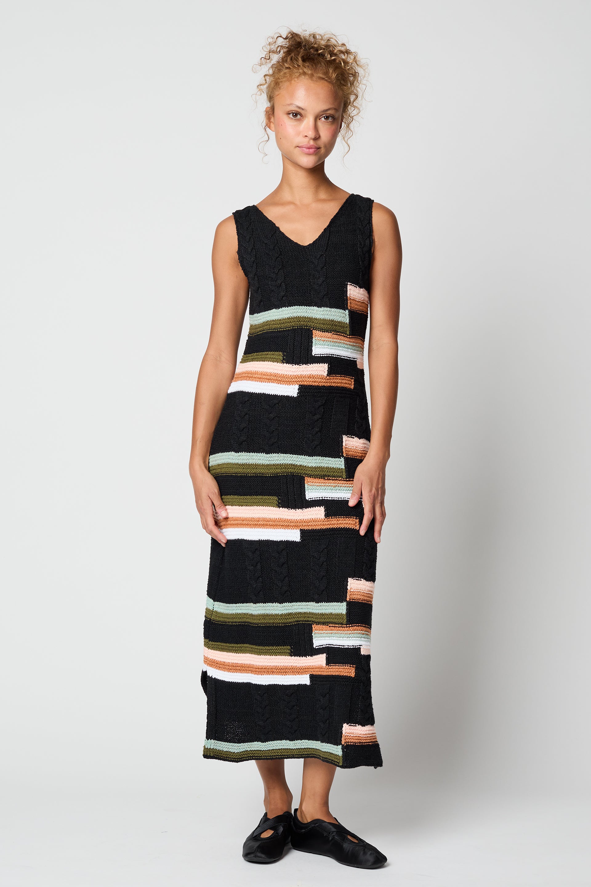 Palmer Dress Cotton Patchwork Motif Dress