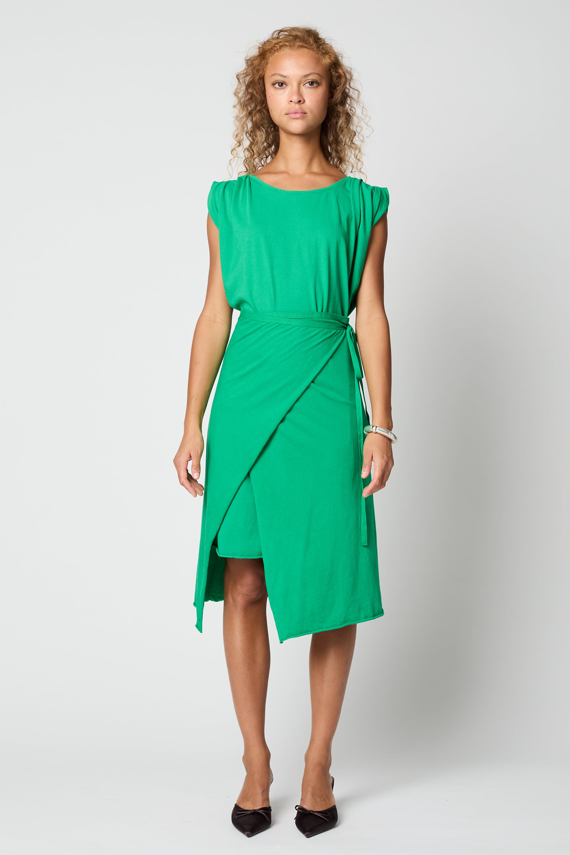 ROLLED UP SLEEVE TUNIC DRESS