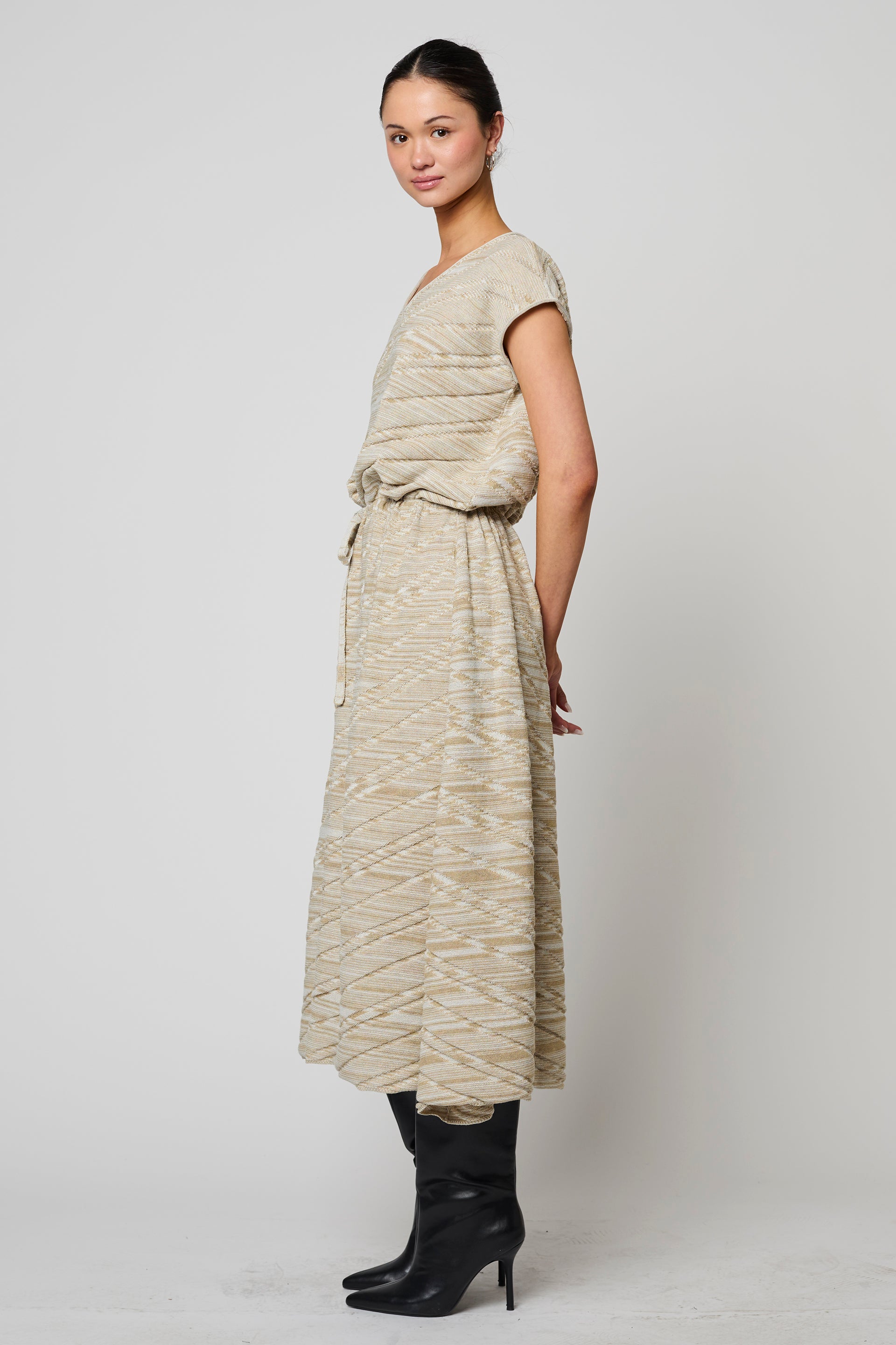 Relaxed Long Boxy Dress with tie