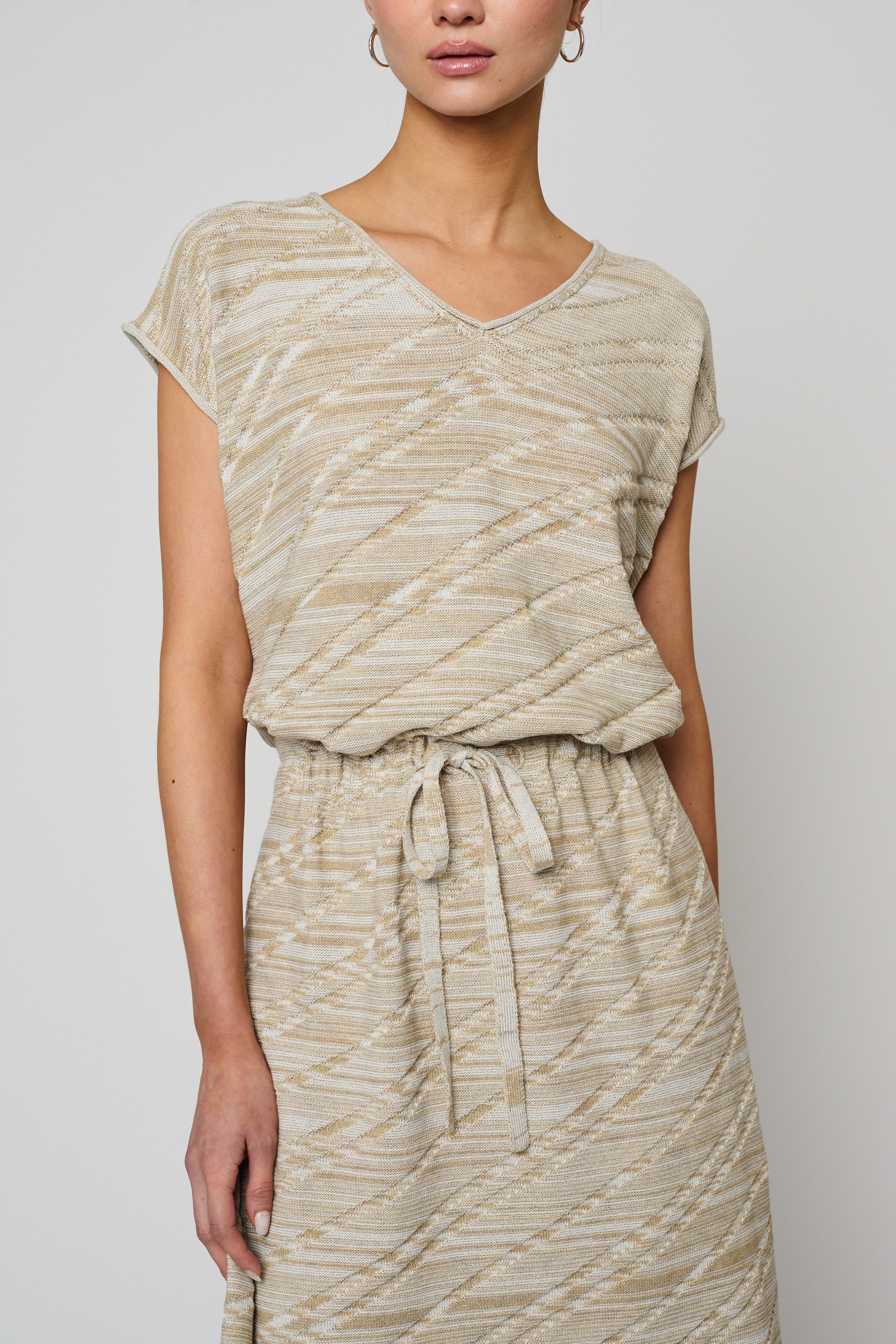 Relaxed Long Boxy Dress with tie