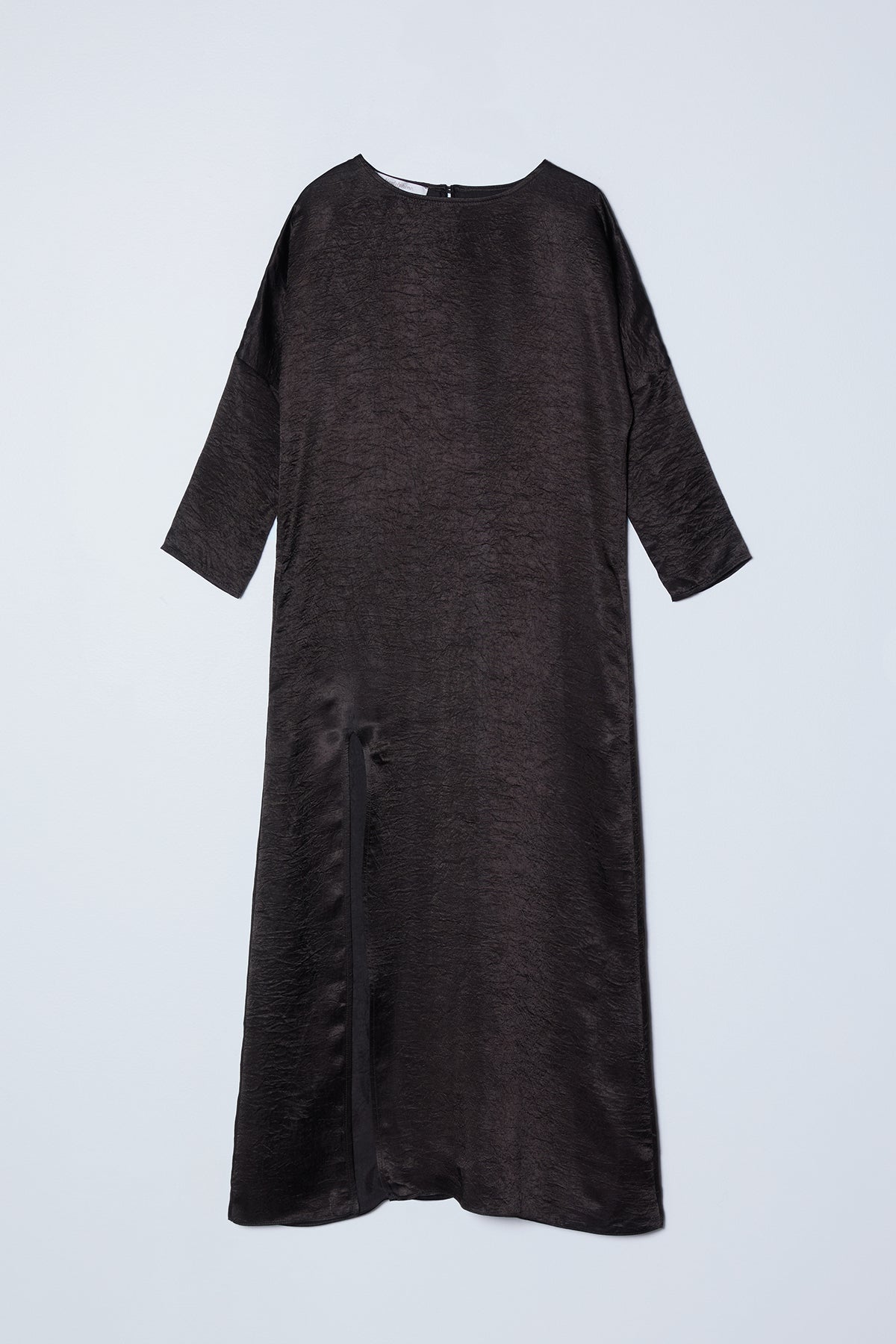 Kara Shirt Dress in Crinkled Satin