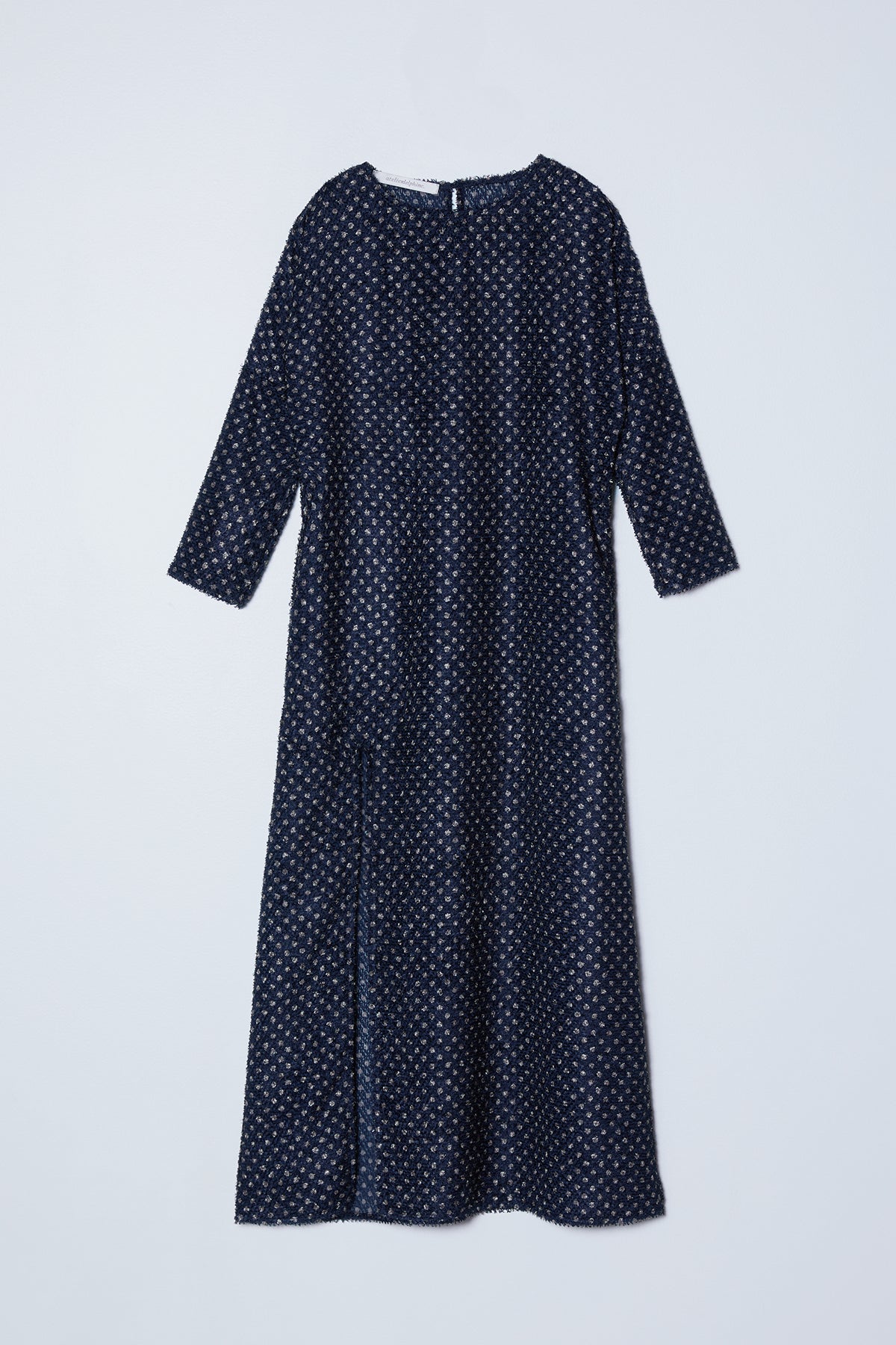 Kara Shirt Dress in Fuzzy Polkadots at Atelier Dephine Navy Polka Dots / S Kara Shirt Dress in Fuzzy Polkadots at Atelier Dephine Navy Polka Dots / S