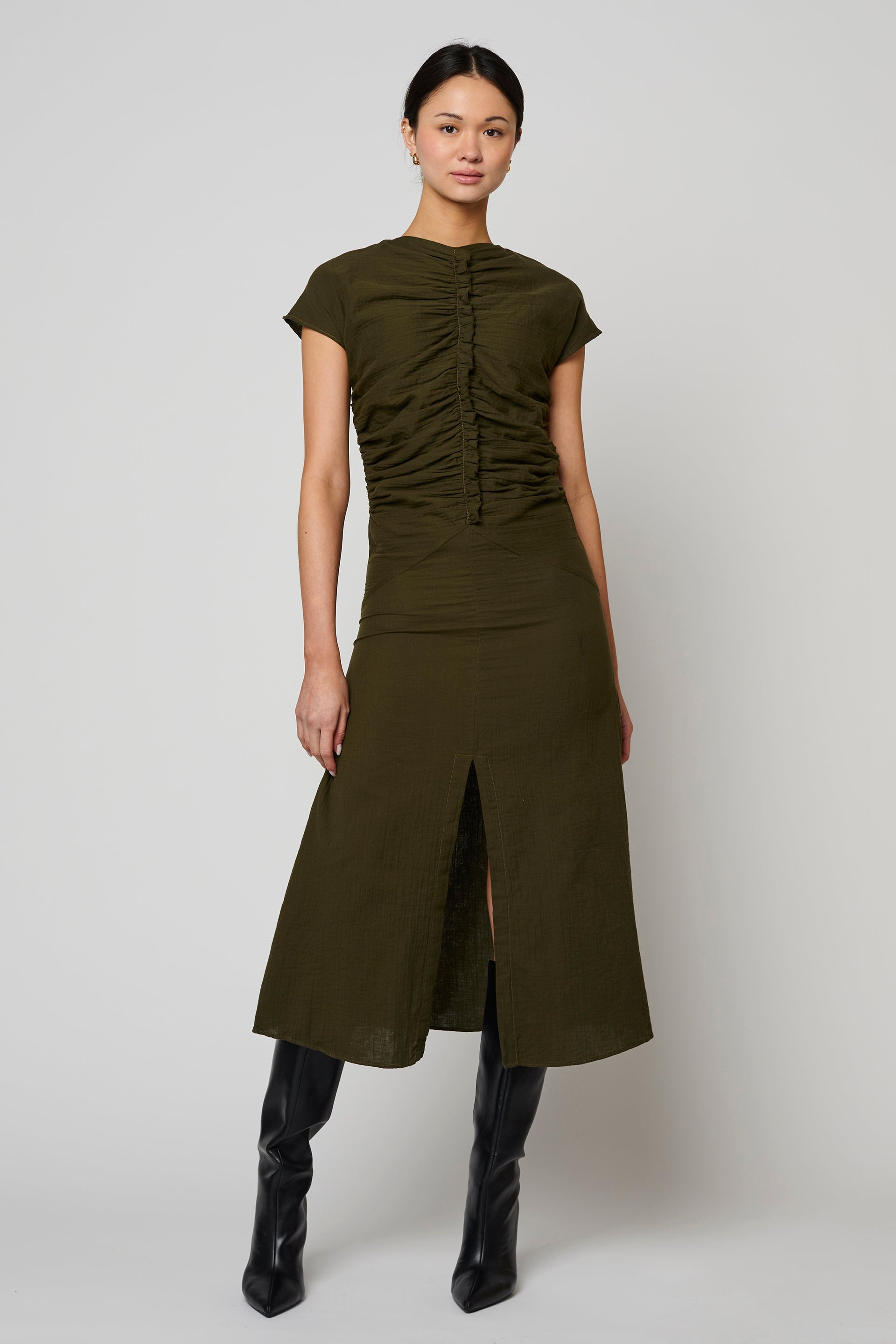Harper Dress in Crinkled Cotton