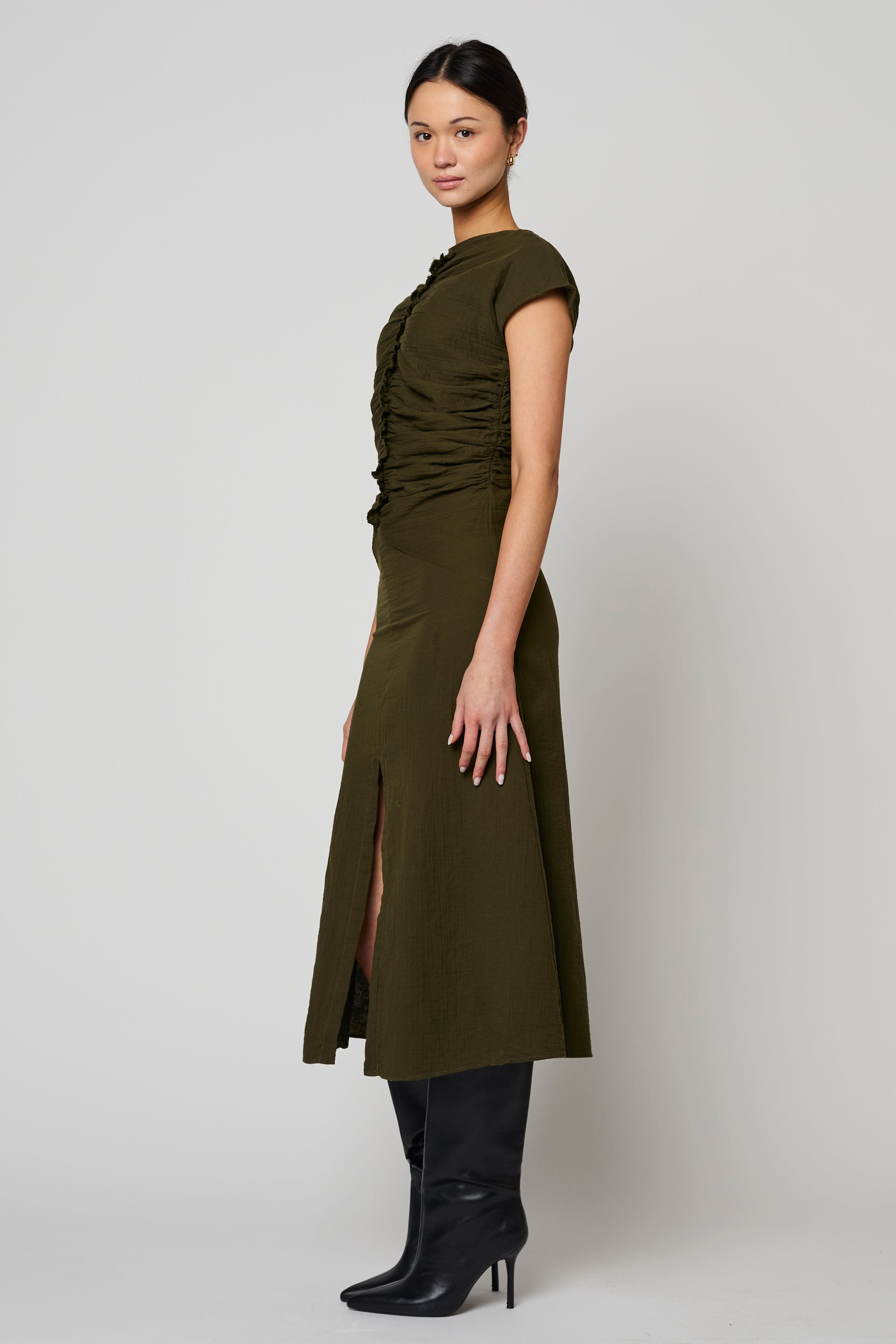 Harper Dress in Crinkled Cotton