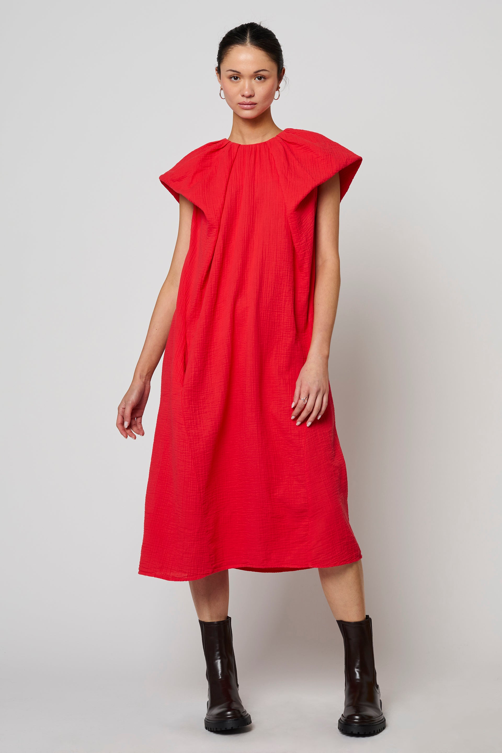 Cacie Dress in Organic Crinkled Cotton