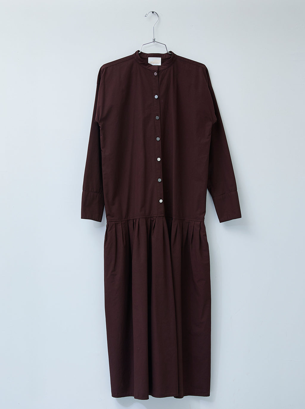 winona midi dress Winona Dress in Japanese Poplin Burgundy / S/M
