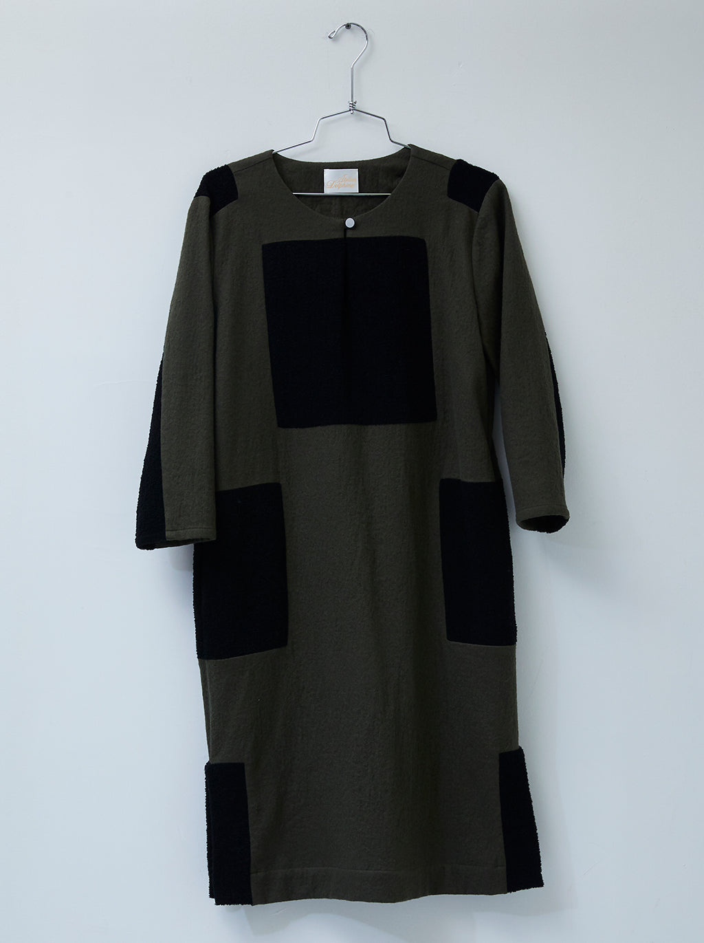 Atelier Dress in Wool and Boa