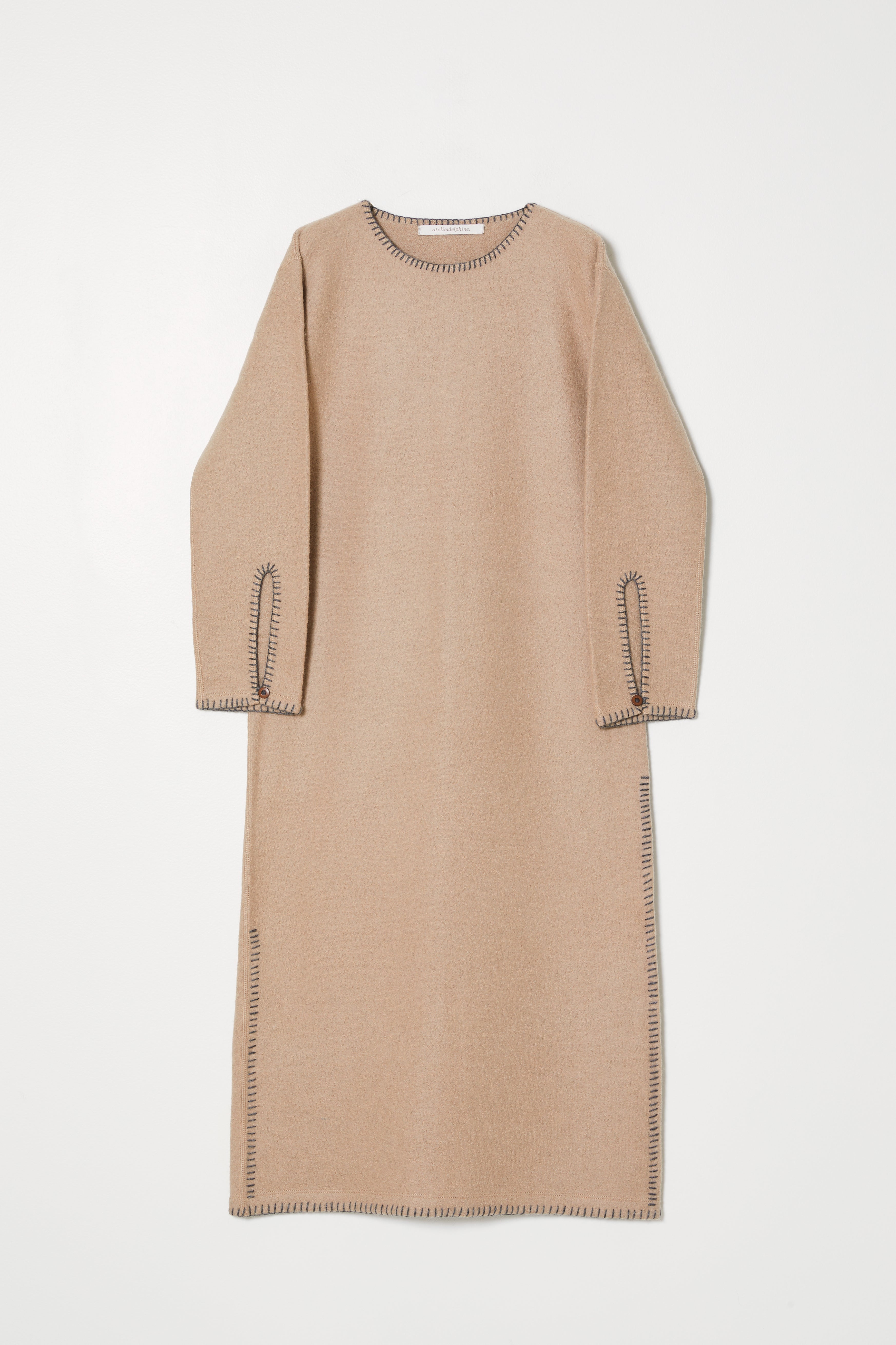 Demi Dress in Baby Alpaca Whipstitch detail