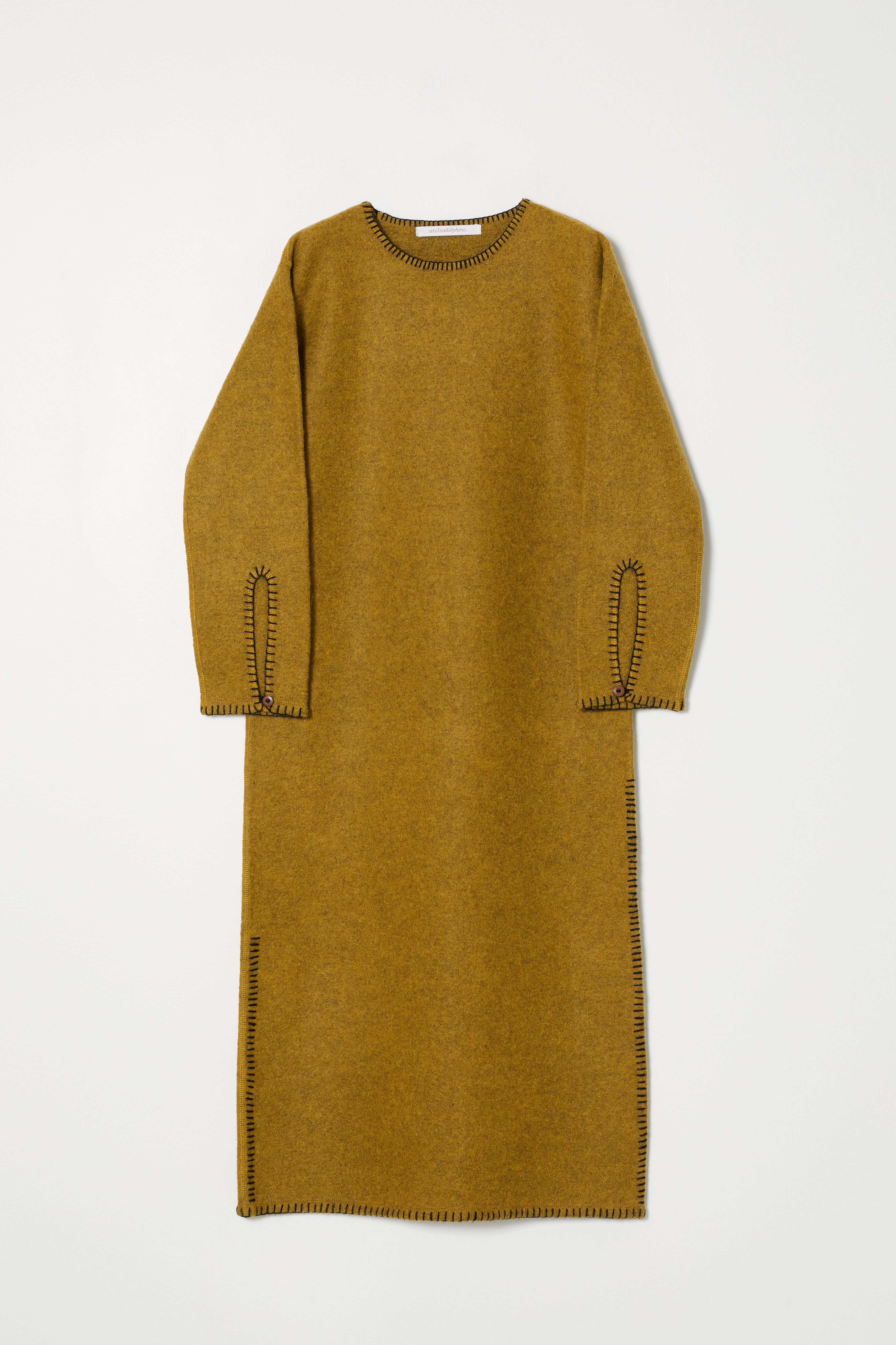 Demi Dress in Baby Alpaca Whipstitch detail