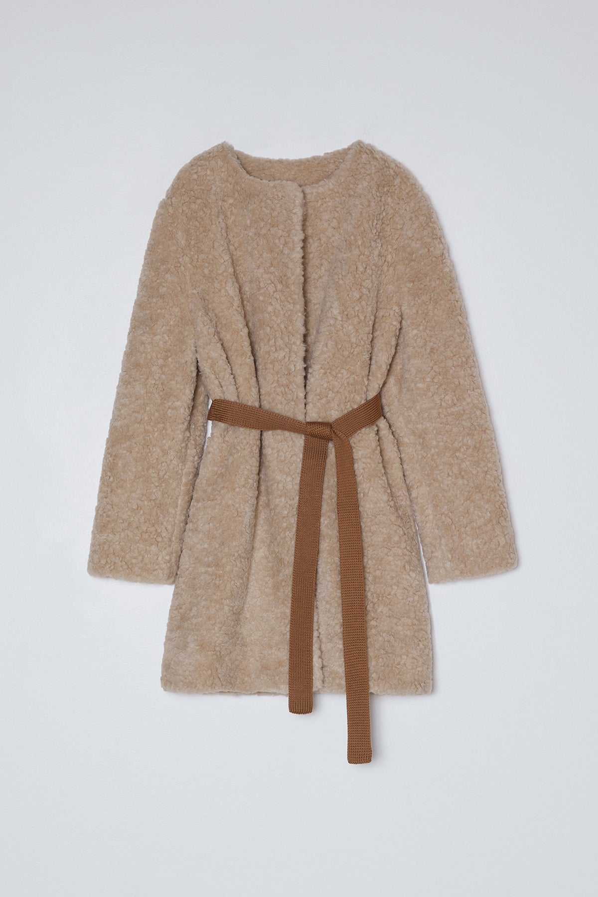 Fur Free Fur Coat with Alpaca Belt
