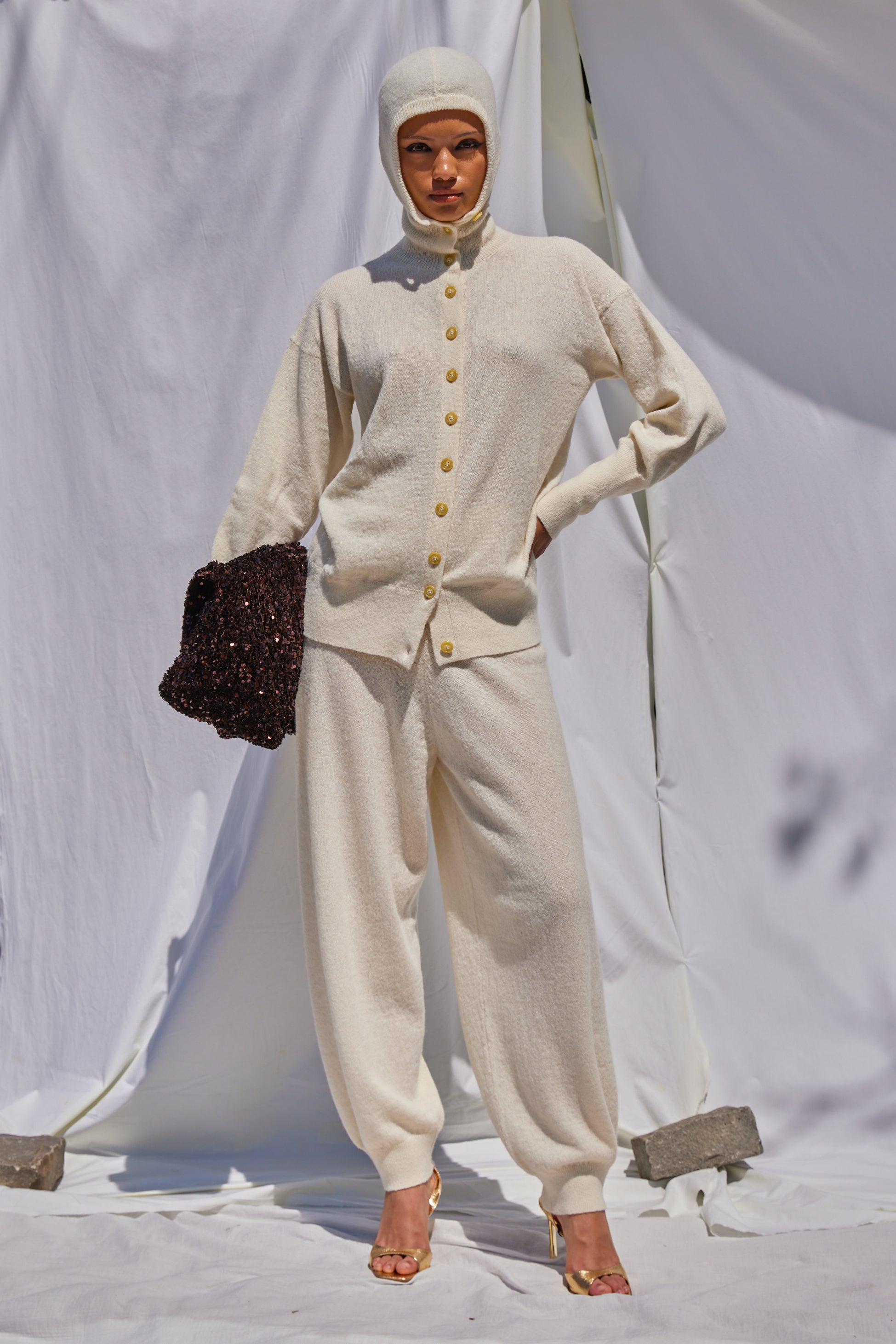 Lightweight Balaclava Cardigan in Soft Alpaca / Pre-Order