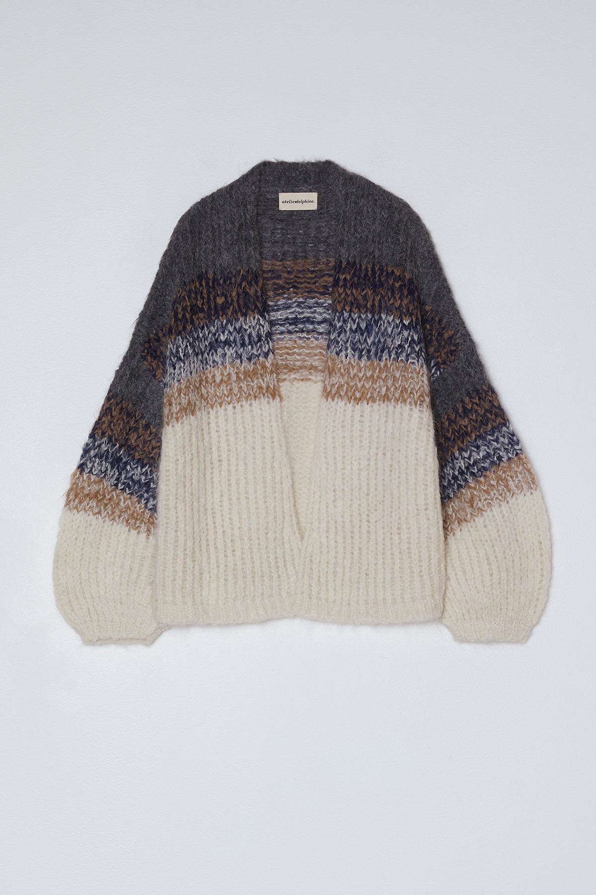 Cora Alpaca Cardigan Double Ply in Heathered Knitting