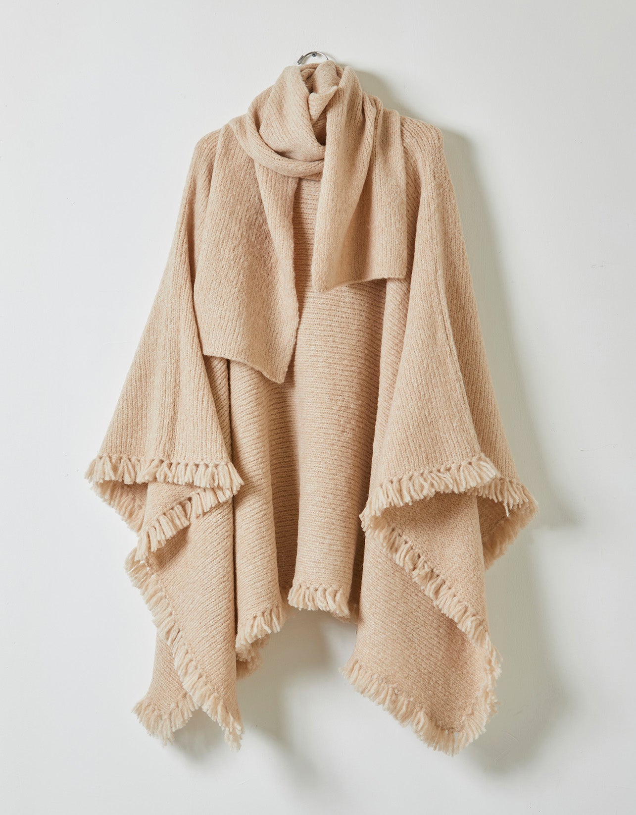 Scarf Poncho with fringes