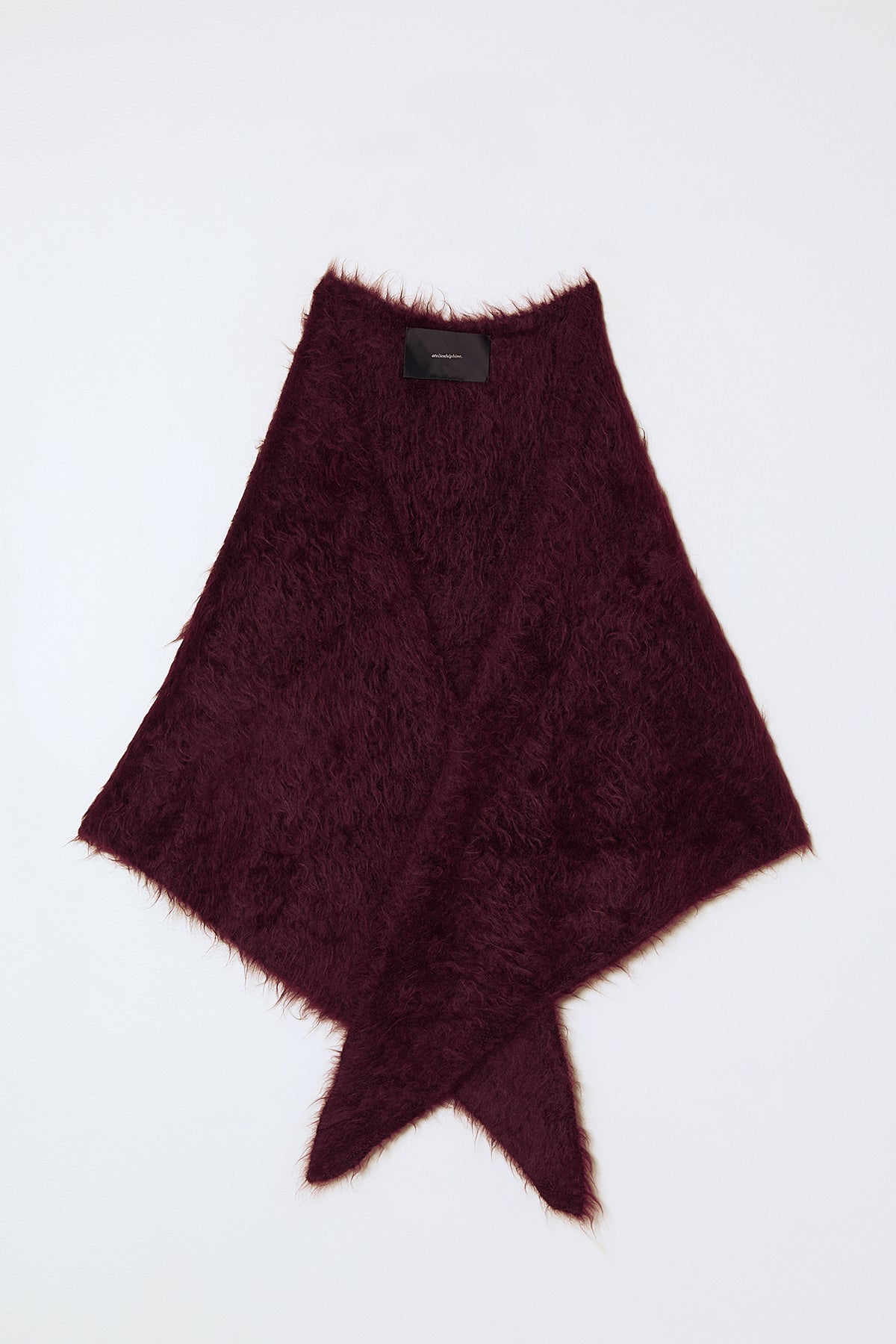Triangle Scarf in Brushed Suri Alpaca - Burgundy