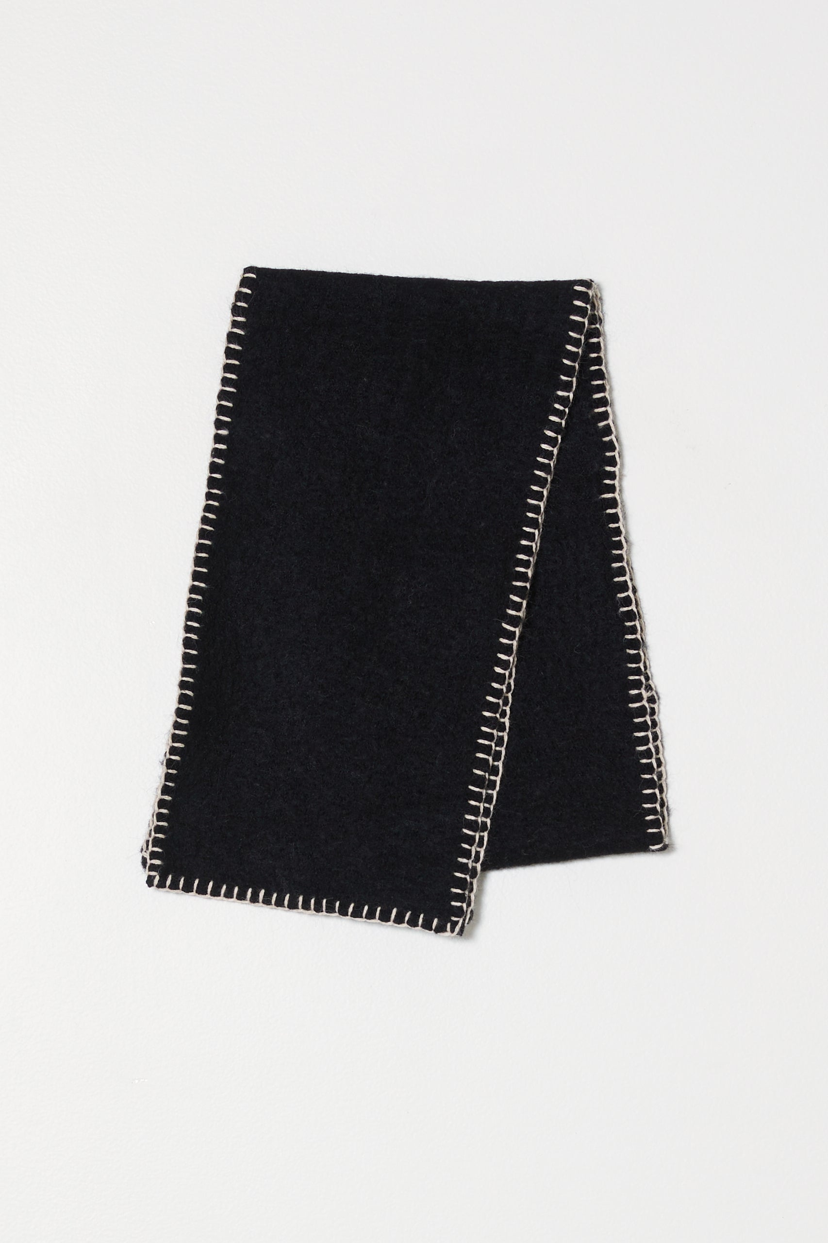 Baby Alpaca Felted Scarf with Whipstitch detail