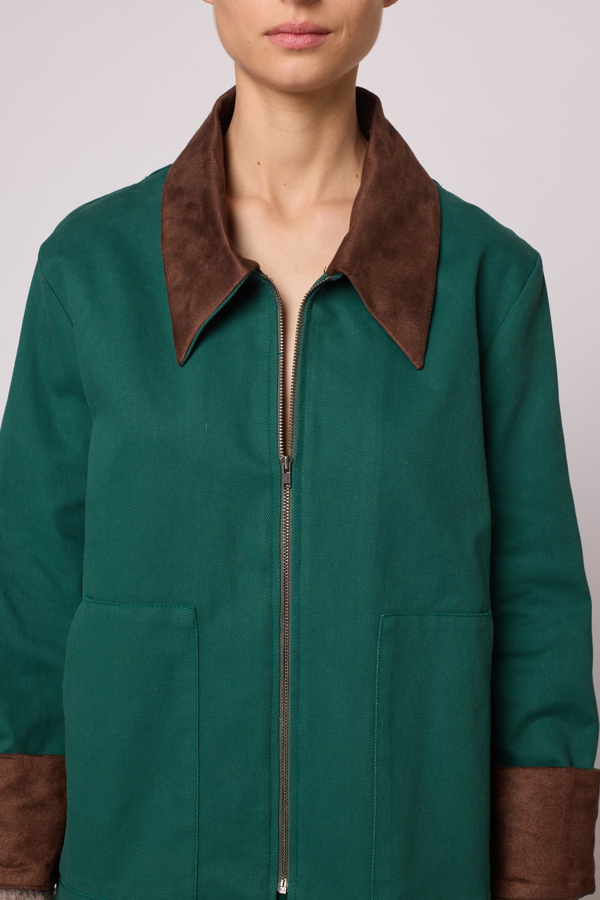 Ollie Jacket in Twill and Vegan Suede