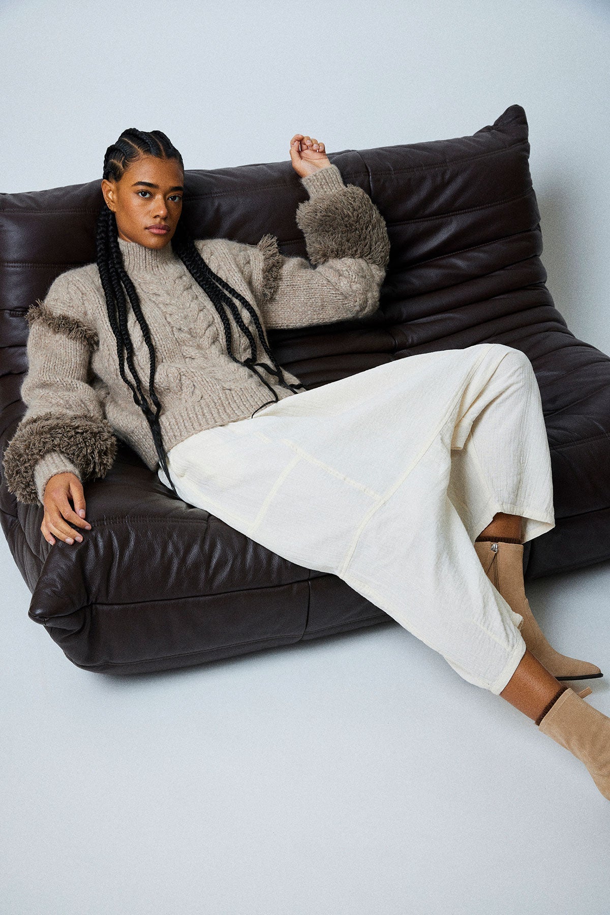 Nyanza Top Fur cuffed Sweater