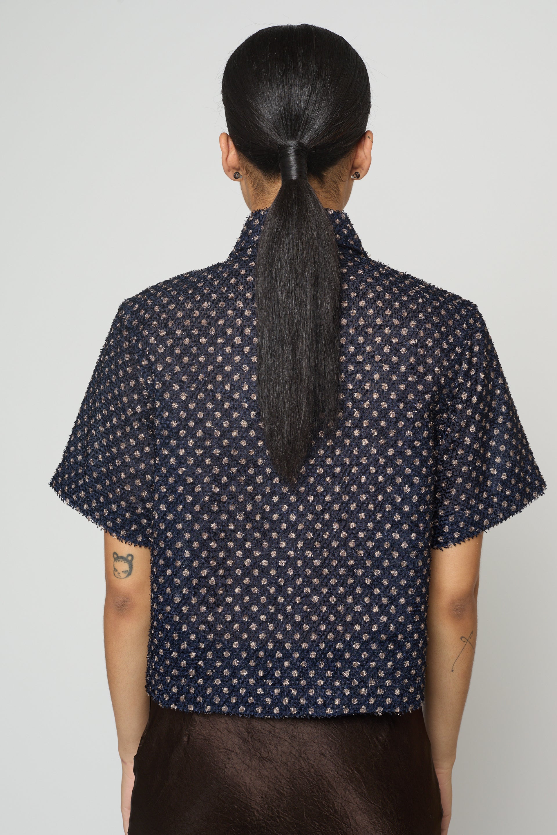 Anouk Blouse in Sheer Fuzzy Polka Dots