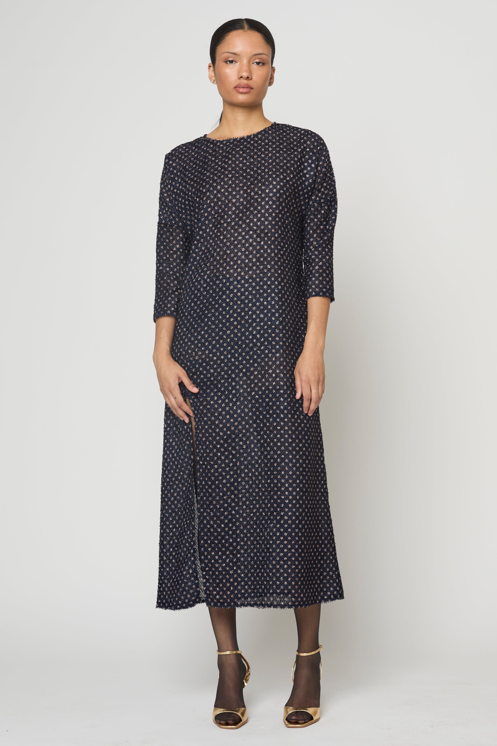 Kara Shirt Dress in Fuzzy Polkadots