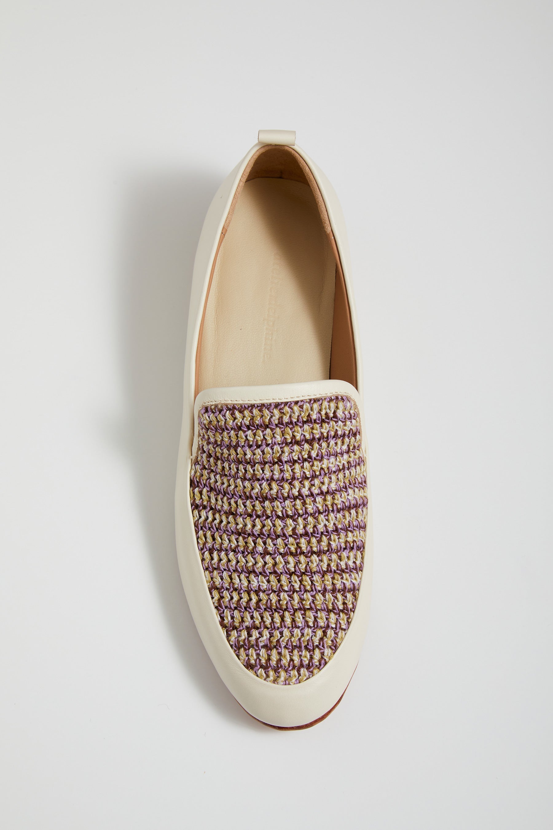 Ines Woven Pima Cotton Detail Leather Loafer