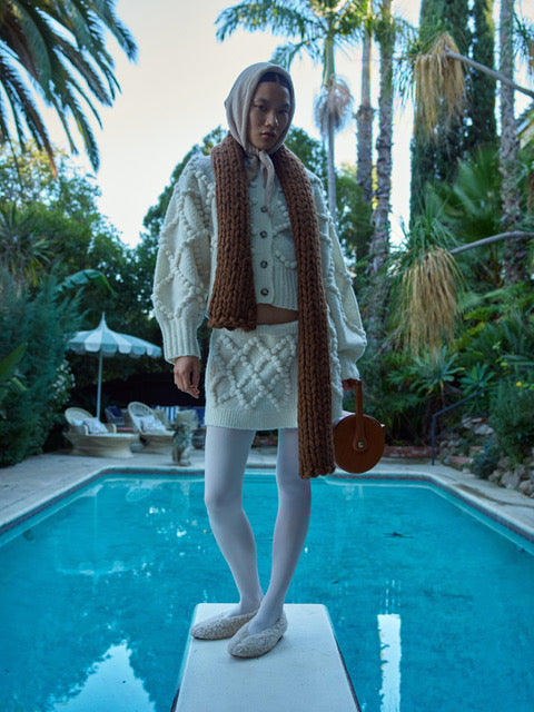 ハンドニット編みスカーフ