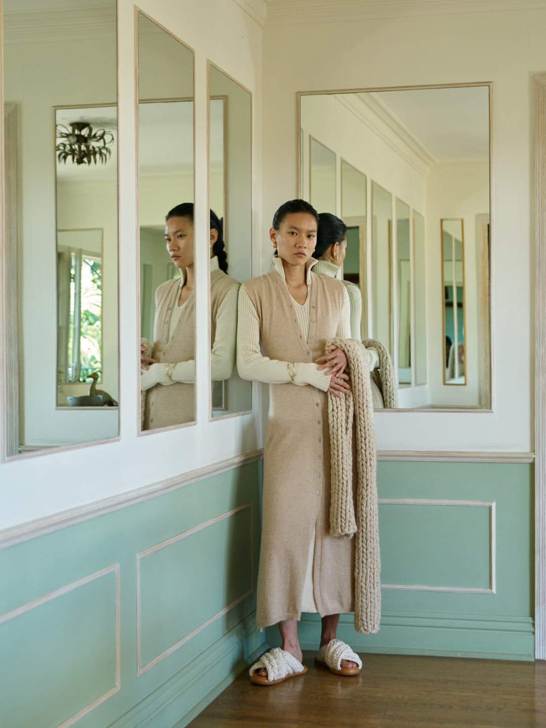 ハンドニット編みスカーフ