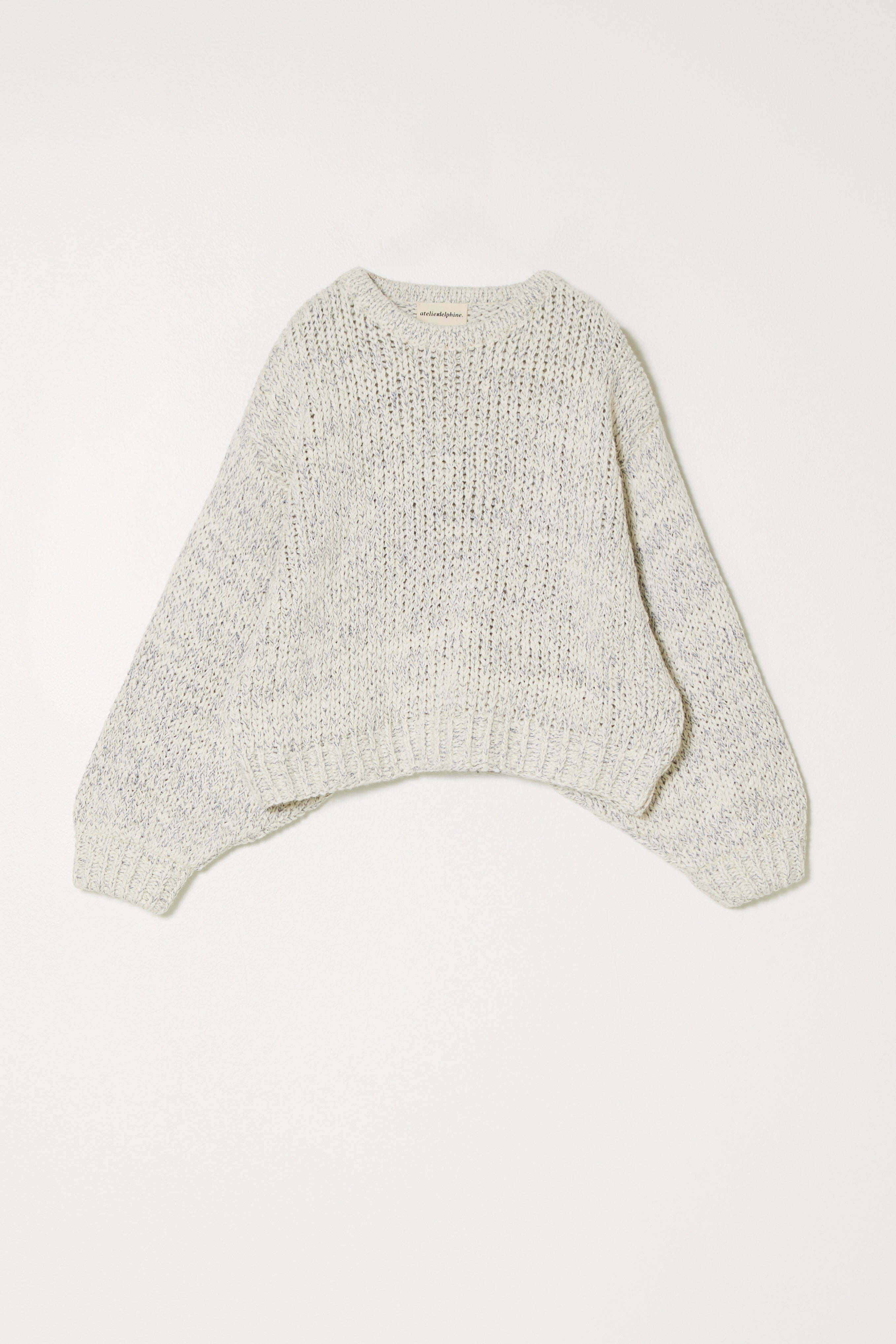 Balloon Sleeve Sweater in Loose Texture Cotton