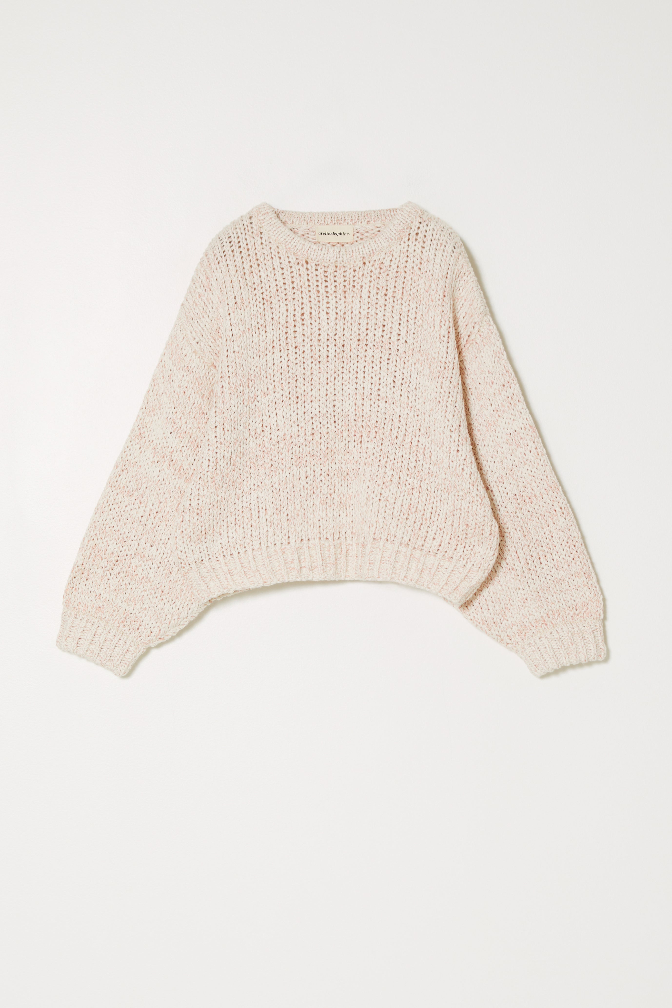 Balloon Sleeve Sweater in Loose Texture Cotton