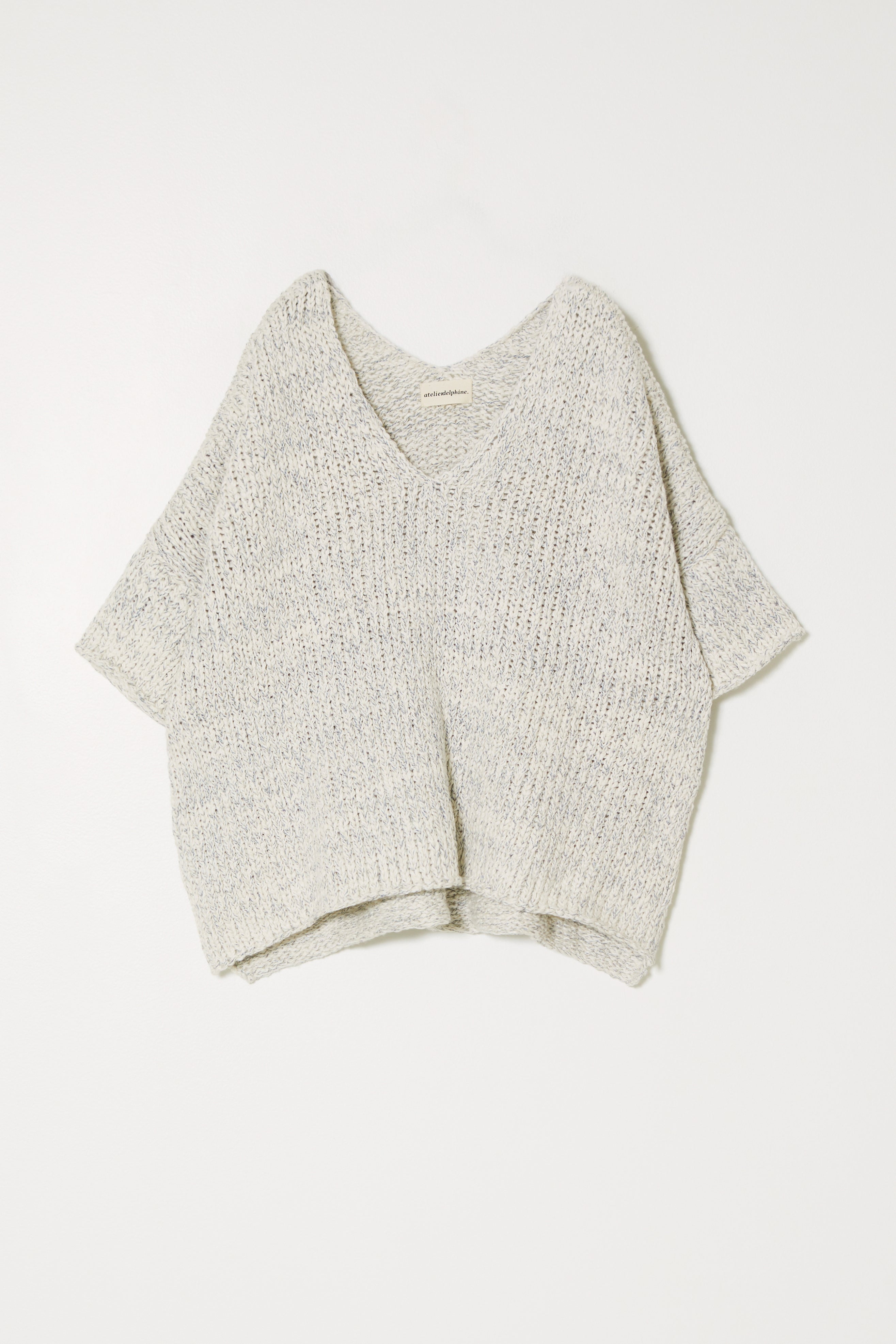 Laguna Sweater in Loose Texture Cotton, Lake Blue
