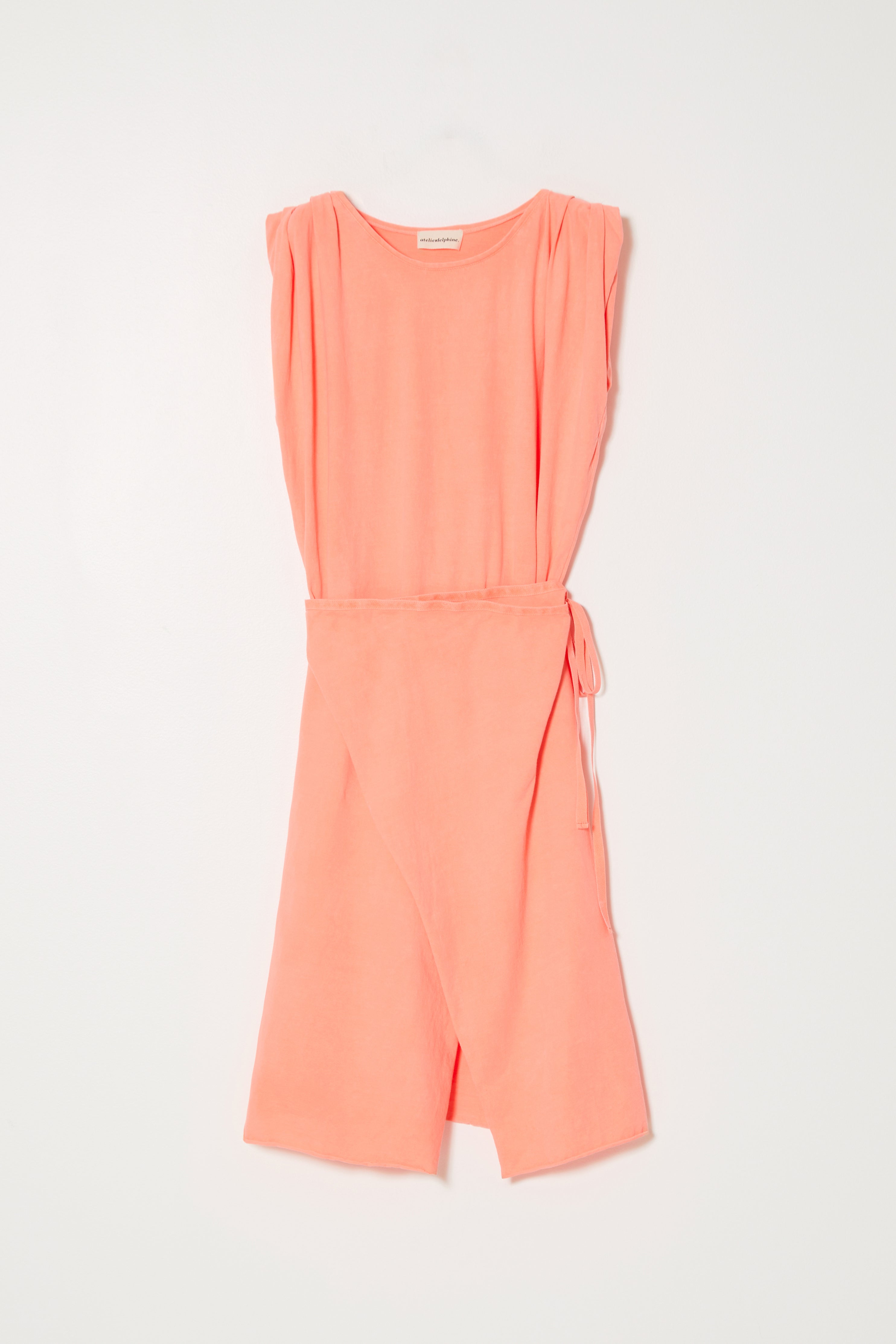 ロールアップスリーブチュニックドレス