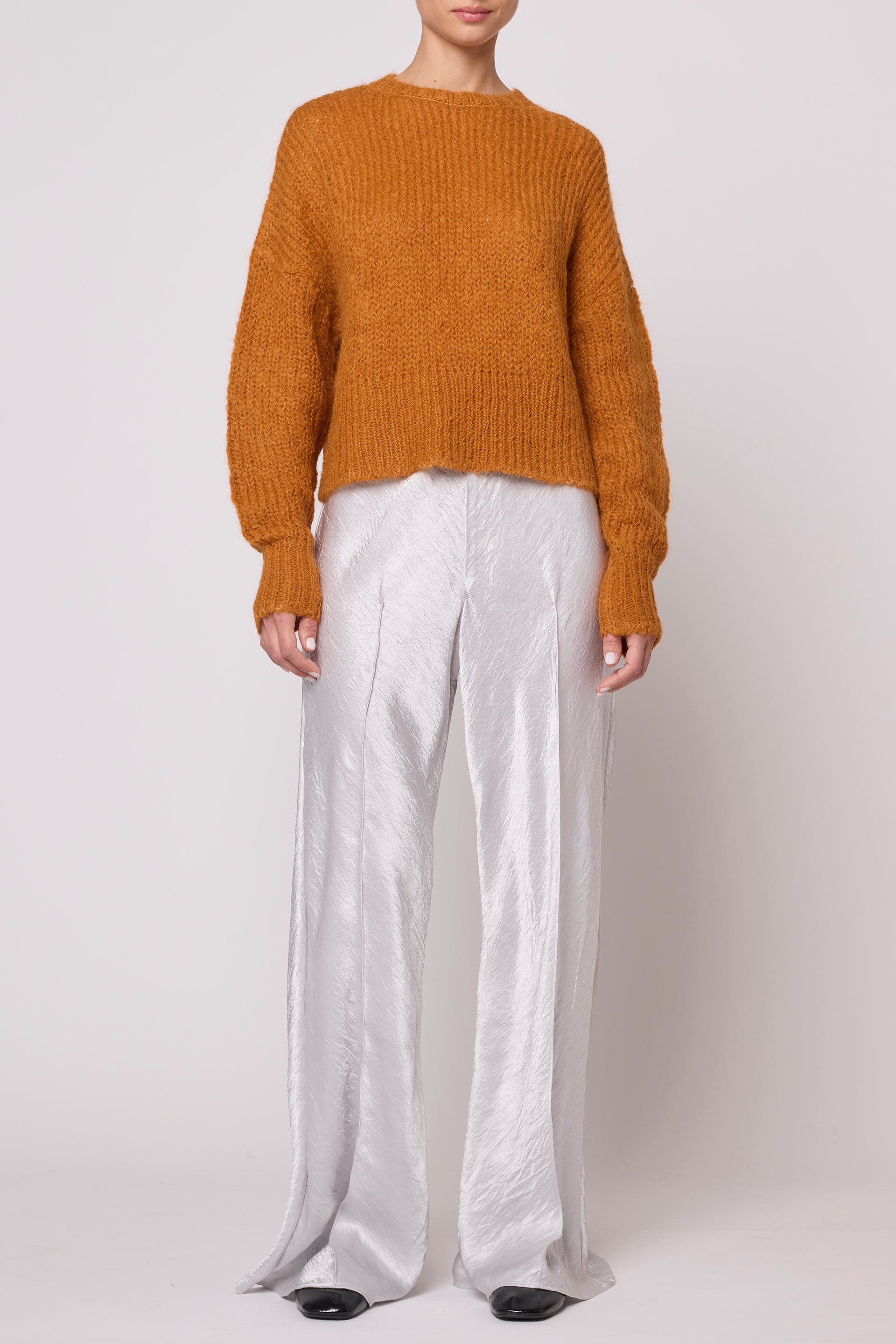 Bailey Top in Suri Alpaca - Burnt Orange