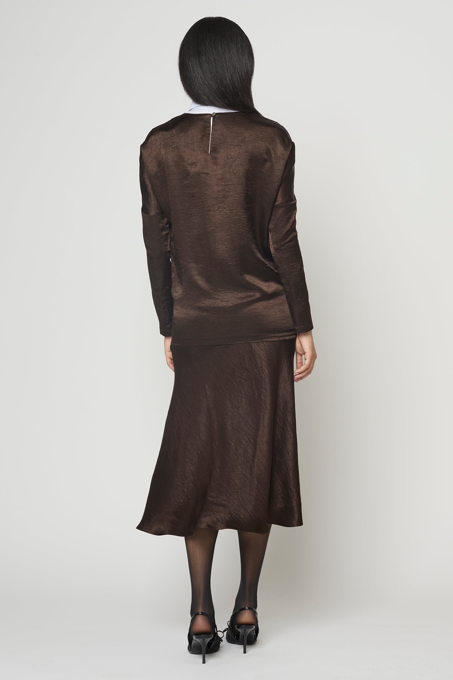 Mireille Skirt in Crinkled Satin