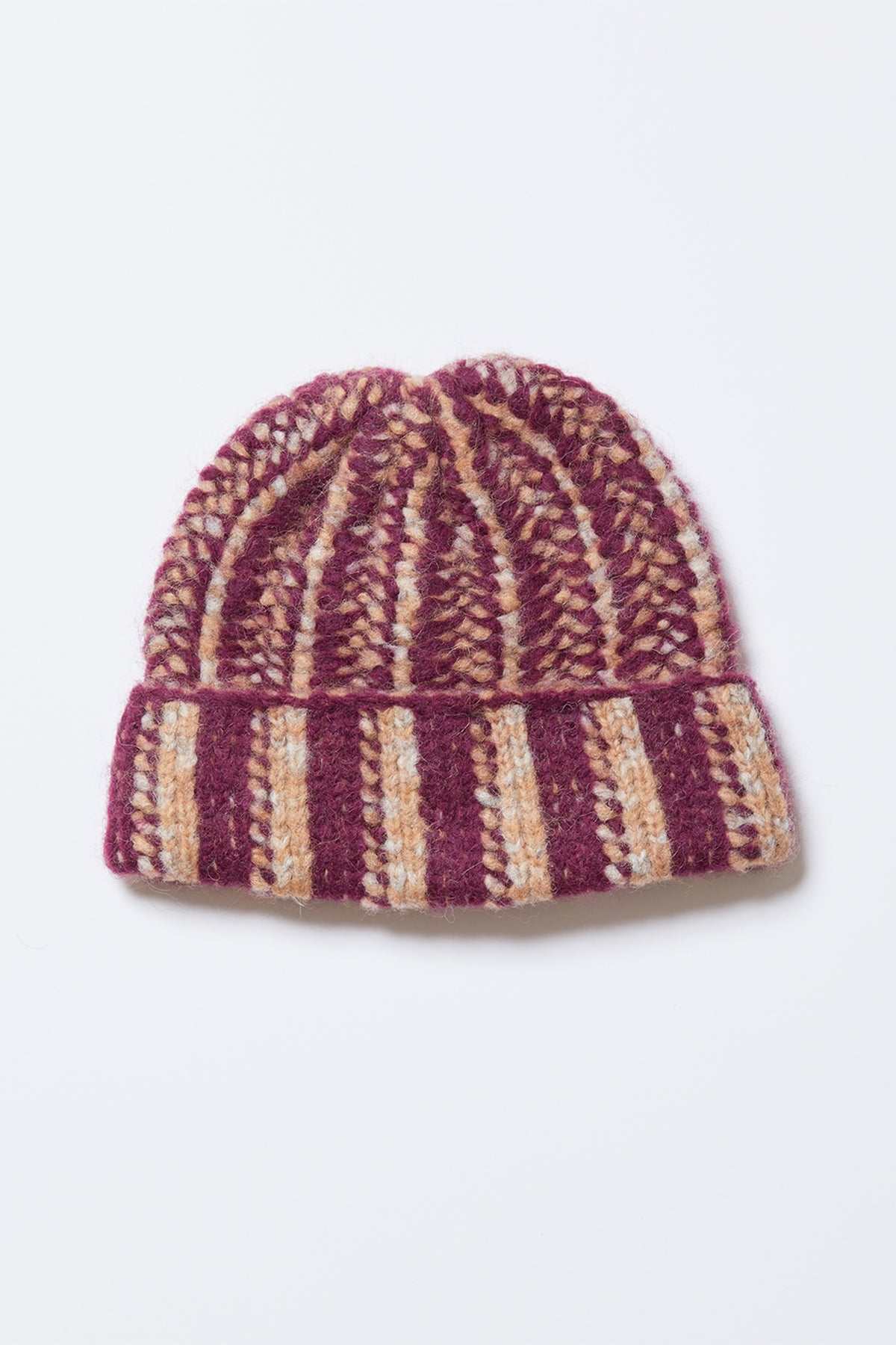 Charondra Beanie in Pure Baby Alpaca Aubergine Bambi