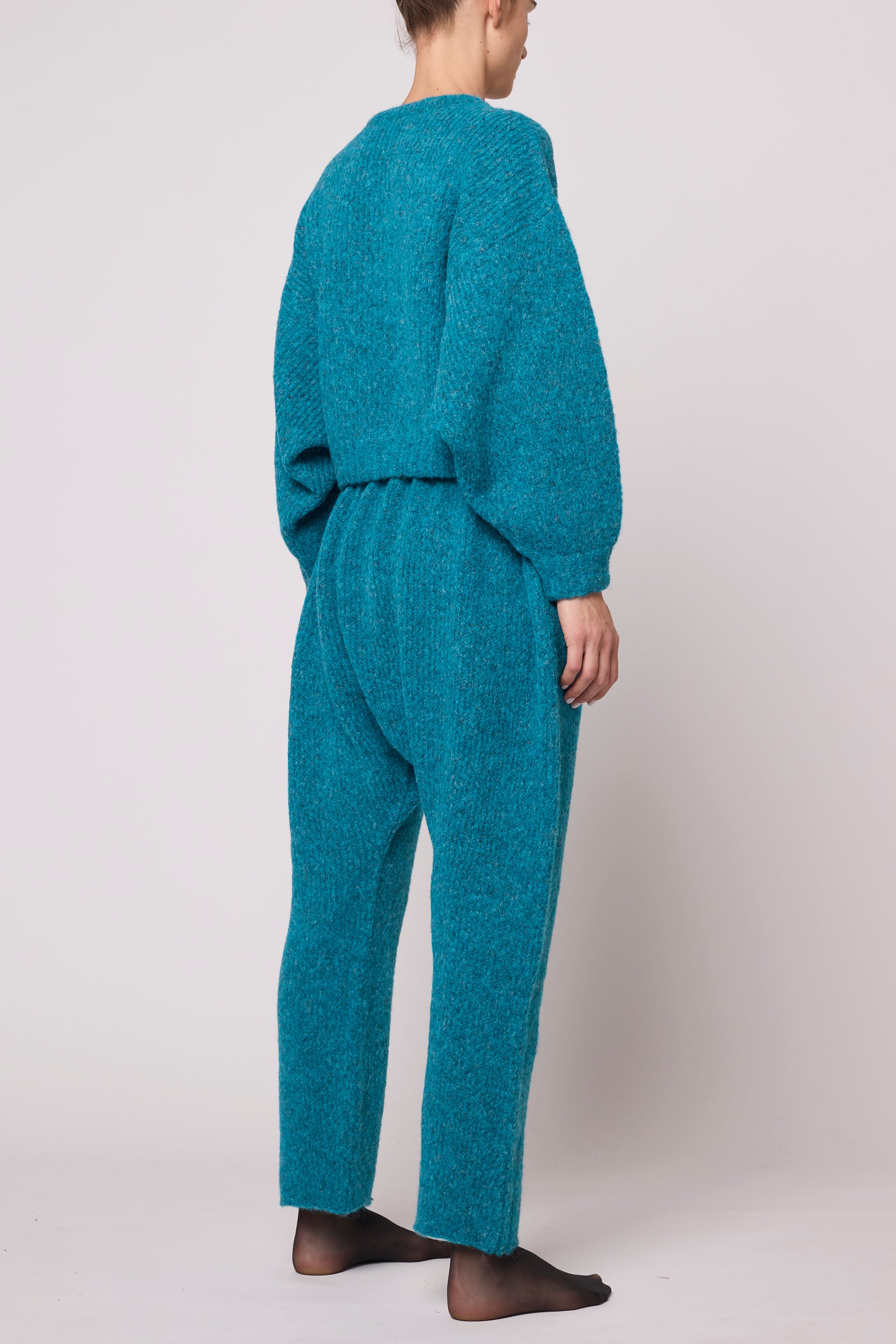 Balloon Sleeve Sweater in Supreme Alpaca - Teal