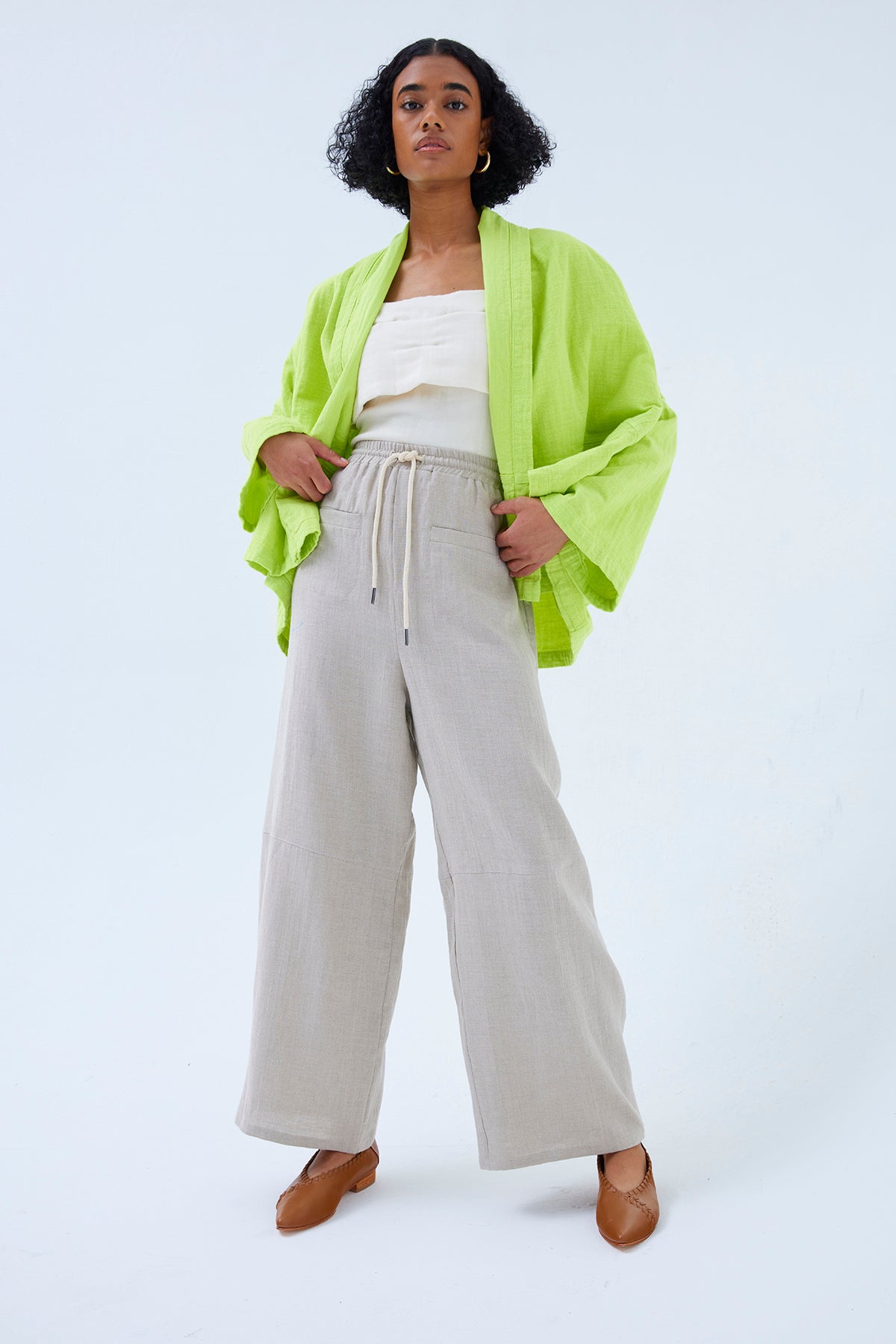 Kimono Jacket in Double Layer Gauze