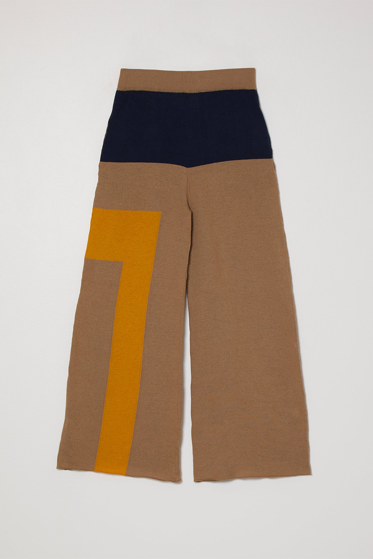 Laguna Cotton Crop Pant in Ochre and Navy