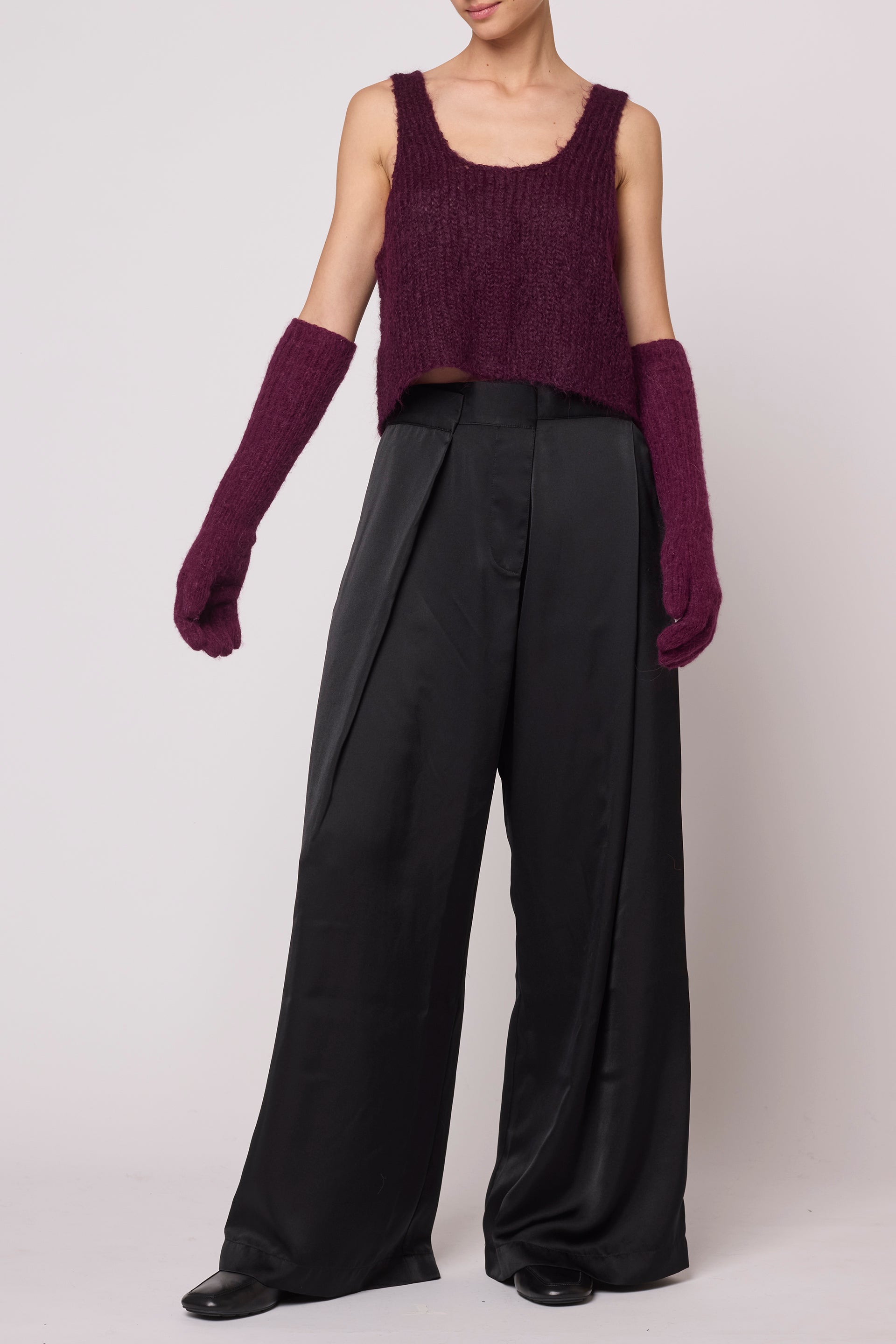 Super Crop Tank in Suri Alpaca - Deep Orchid