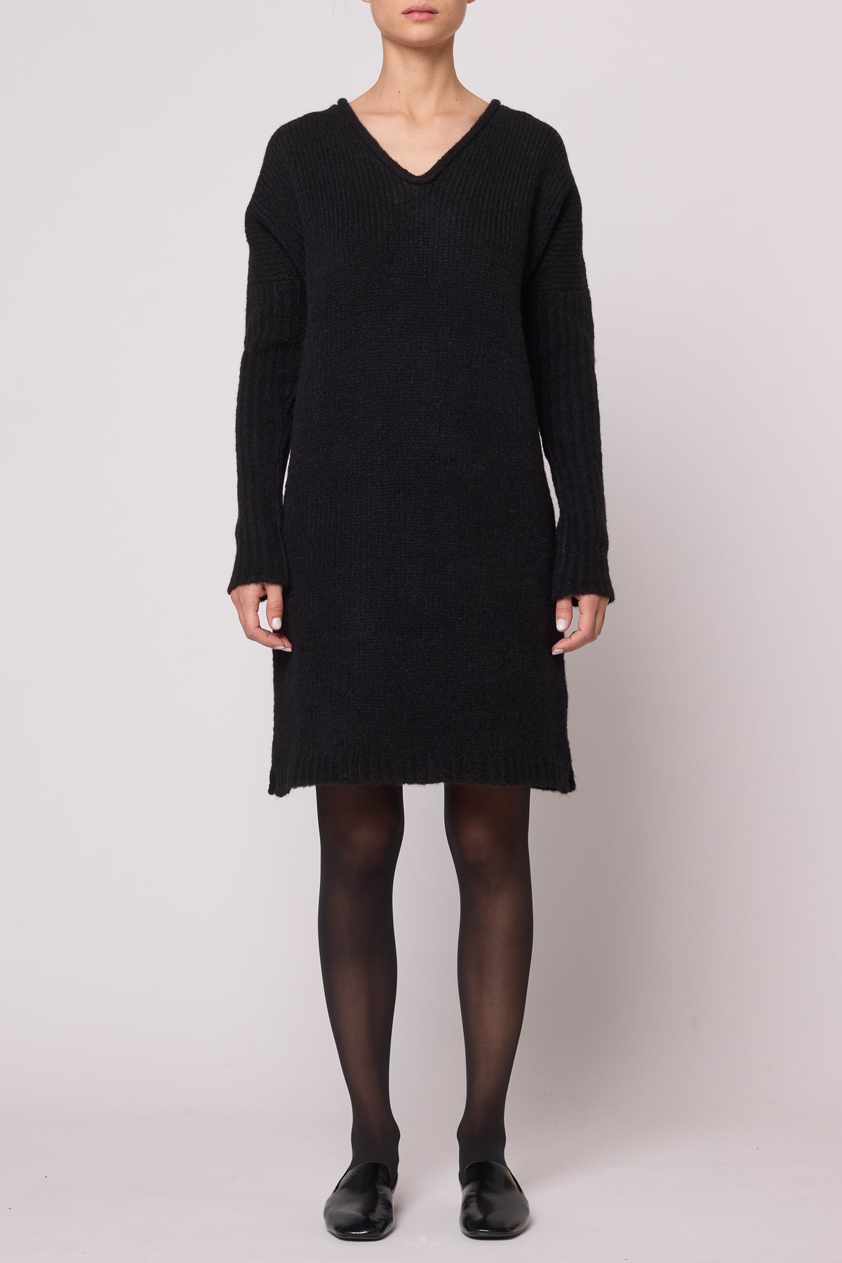 Shift Dress in Supreme Alpaca - Black