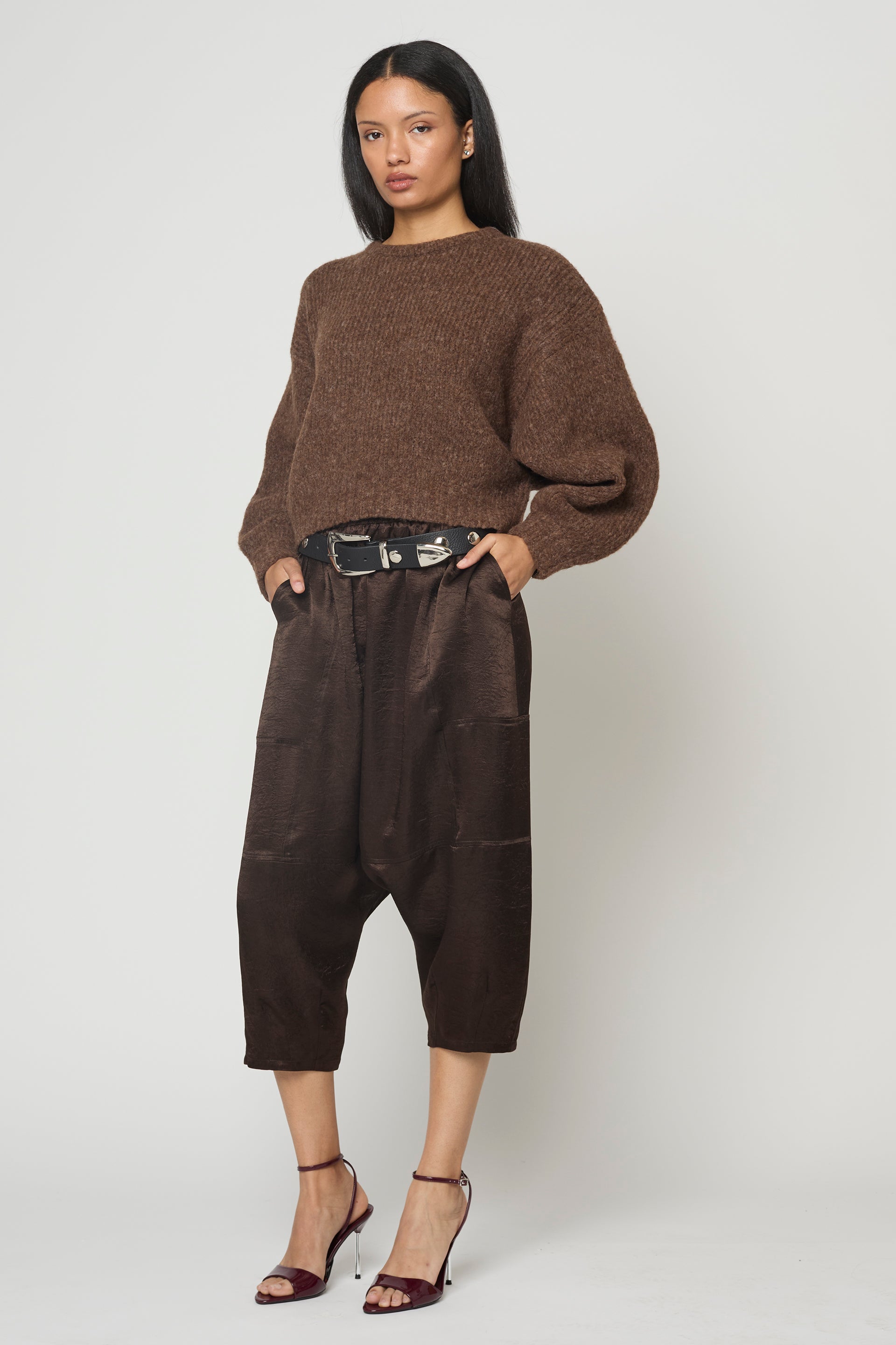 Kiko Pant in Crinkled Satin