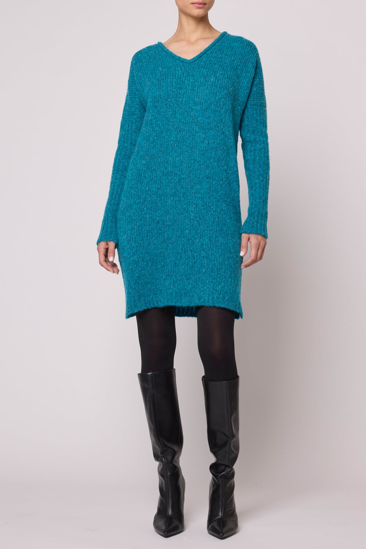 Shift Dress in Supreme Alpaca - Teal