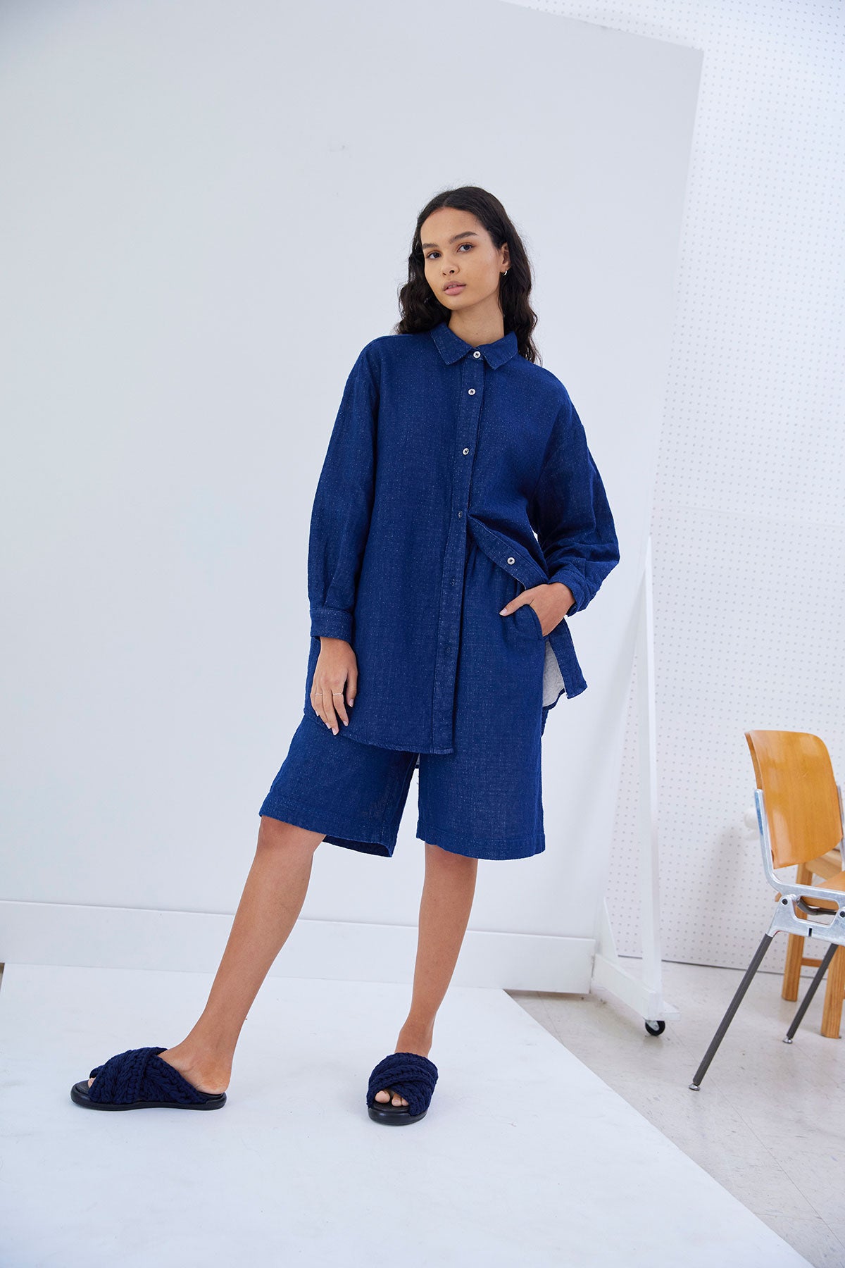 Elle Short in Double Layer Heavy Gauze