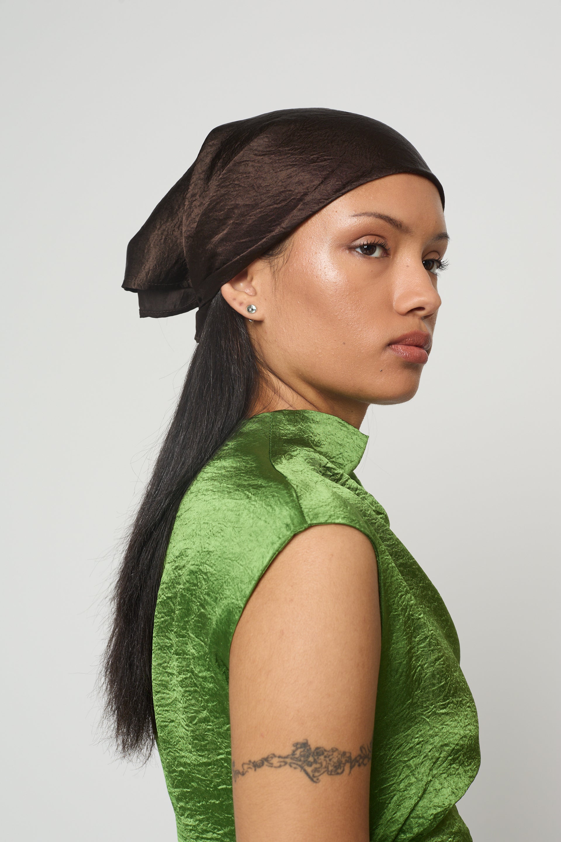 Crinkled Scarf in Satin